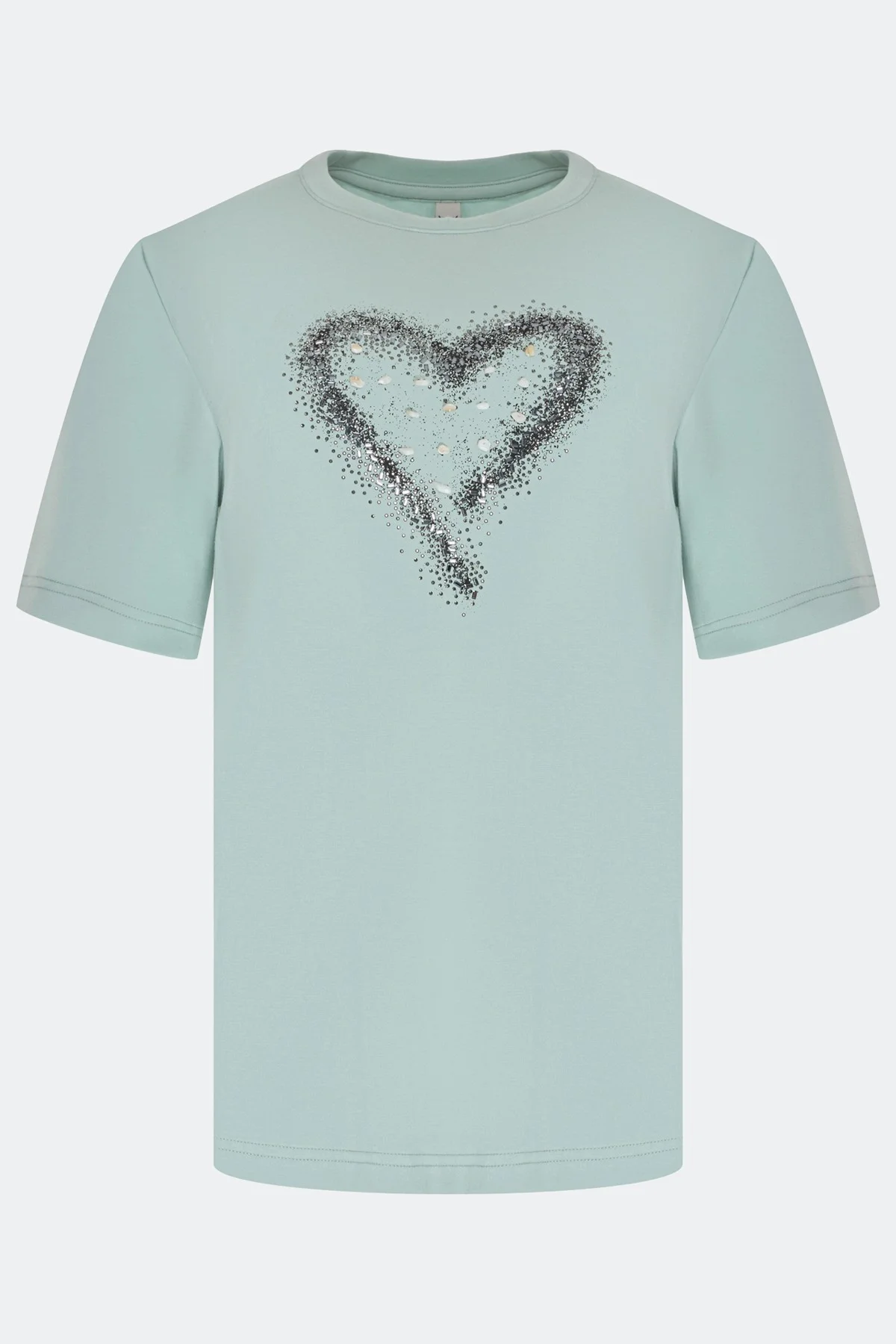 Футболка с ярким принтом из страз, 42