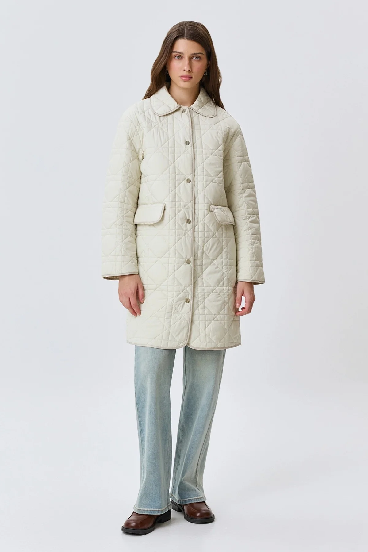 Укороченное стеганое пальто , 50