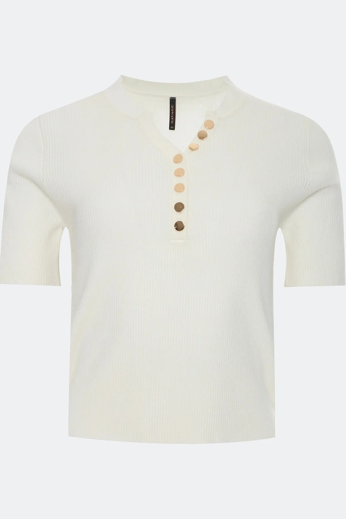 Тонкий джемпер из вискозы с акцентными пуговицами, 44