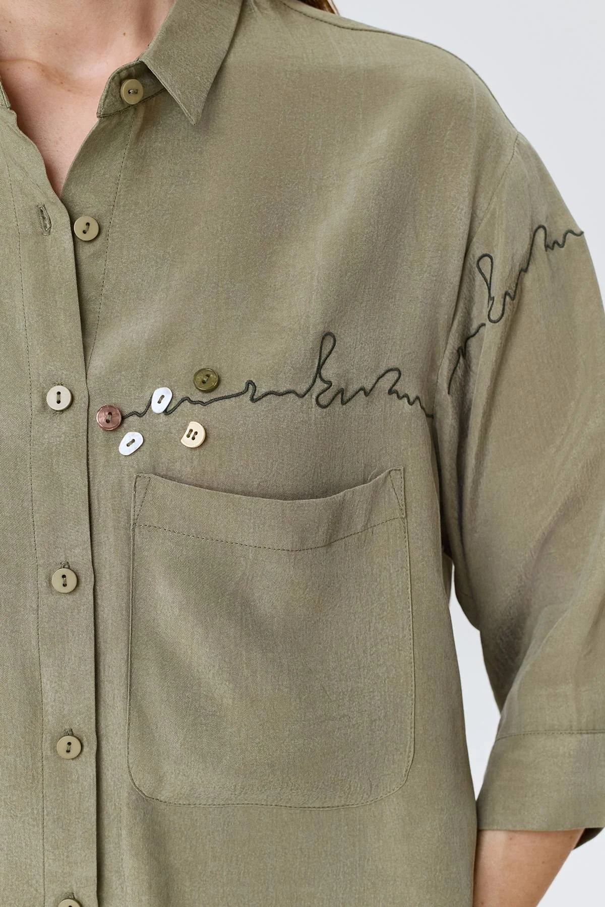 Блузка из тенселя с декором, 42