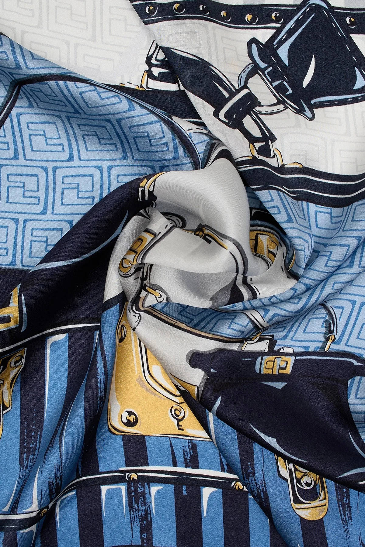 Шелковый шейный платок с ярким принтом, One