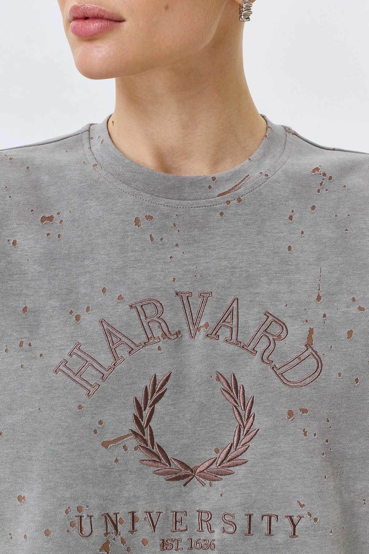 Футболка с дестроями в стиле "College", 44