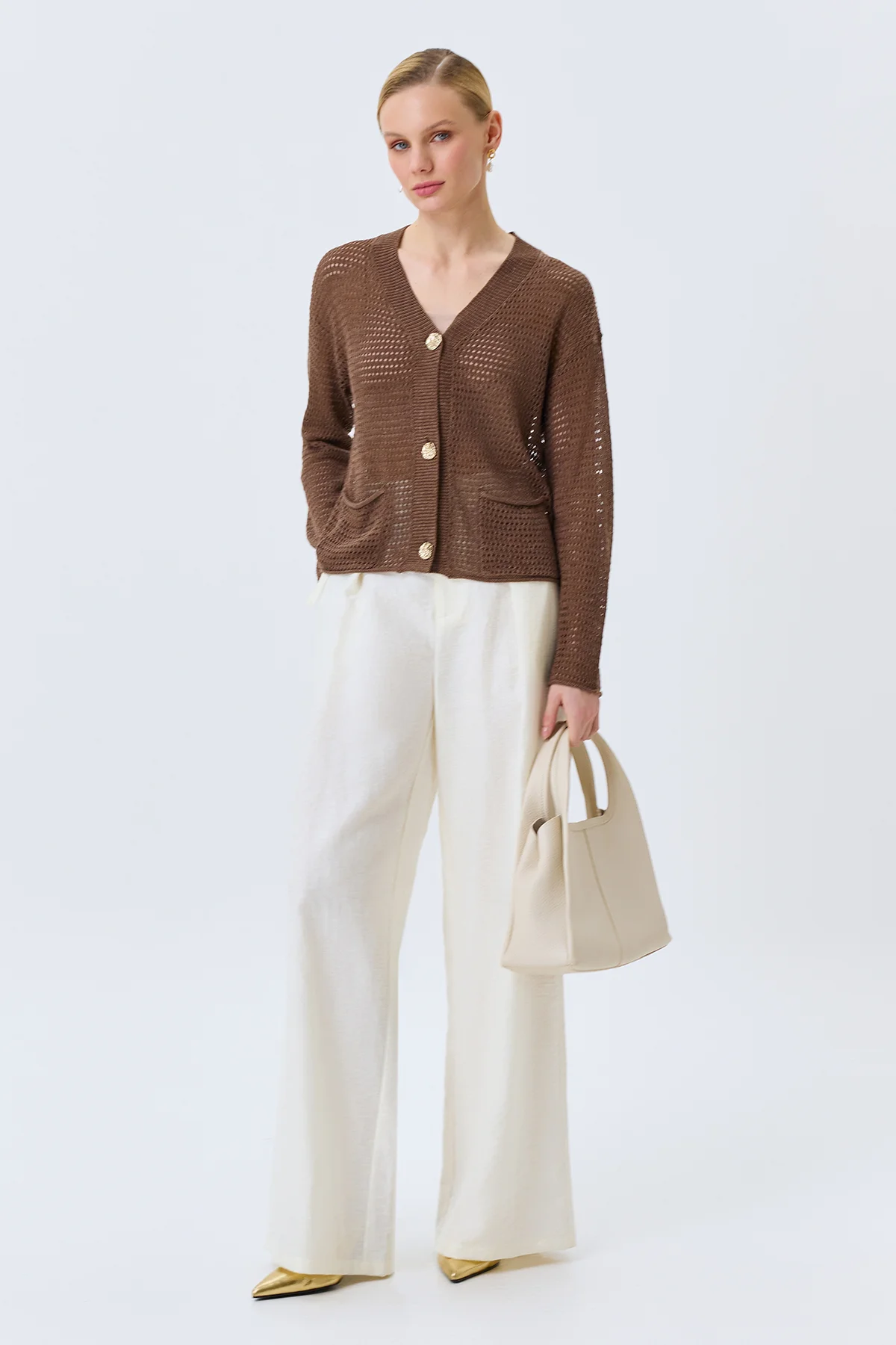 Ажурный кардиган из смесового лиоцелла, 46