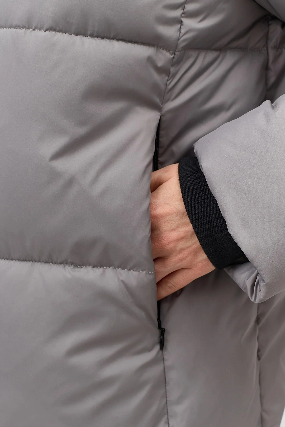 Удлиненная куртка с трикотажными манжетами, 50