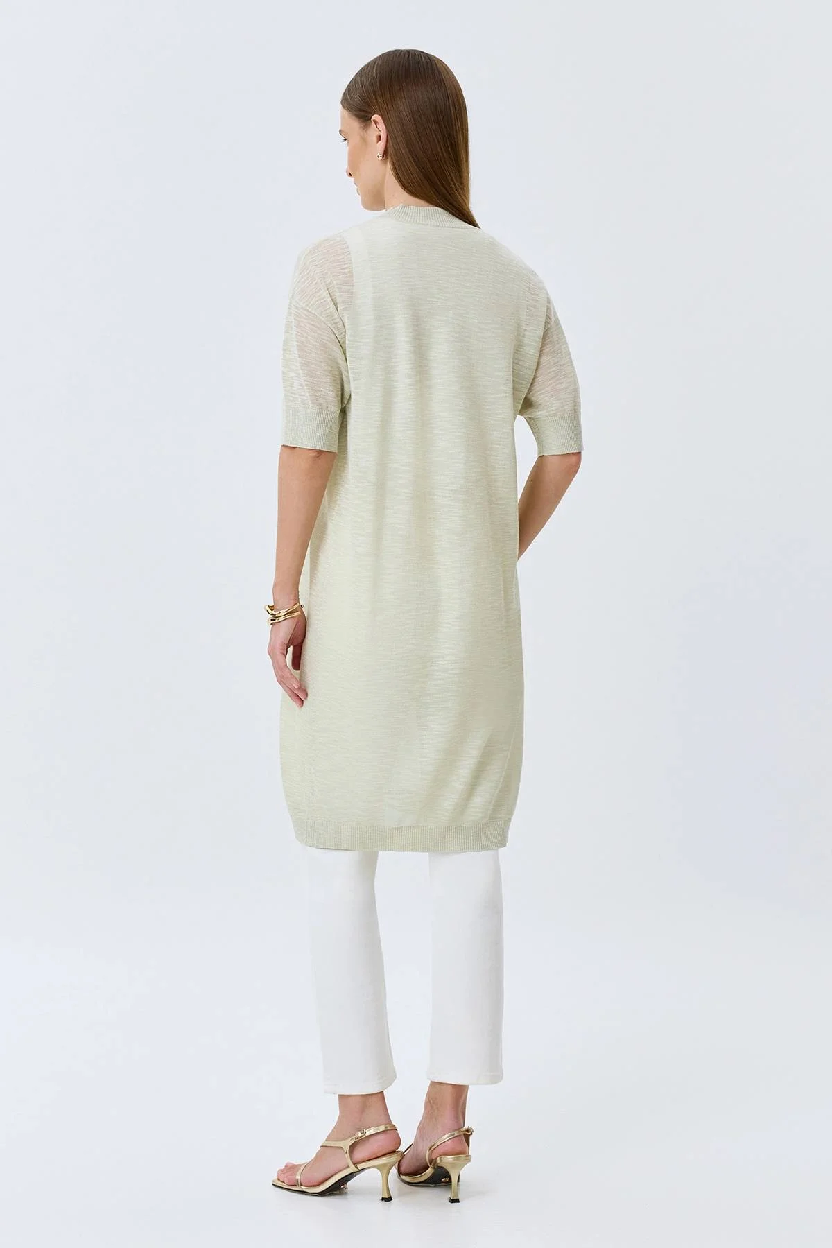 Длинный ажурный кардиган, 38