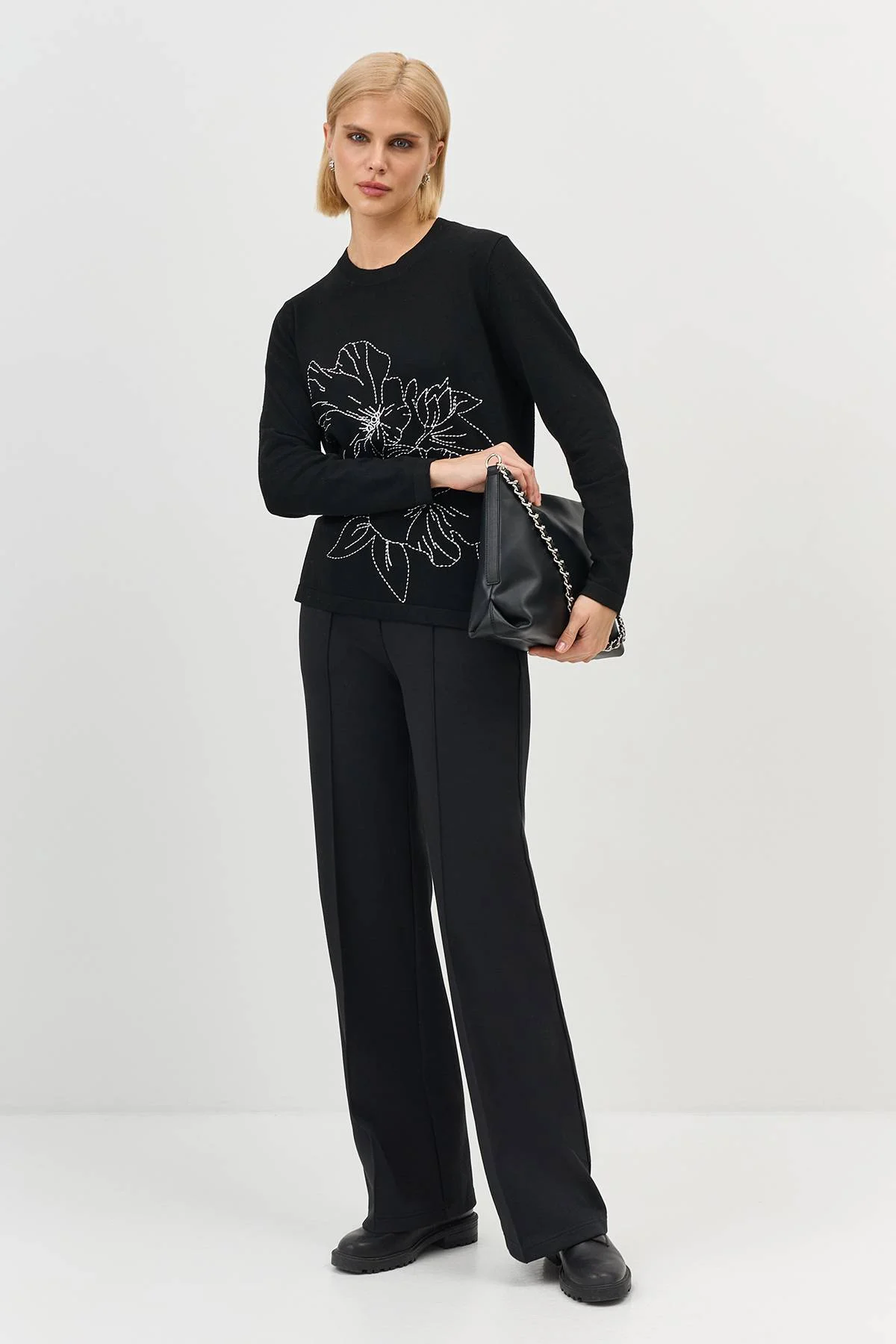 Лимитированная серия свободные трикотажные брюки со стрелками и ремень, 42