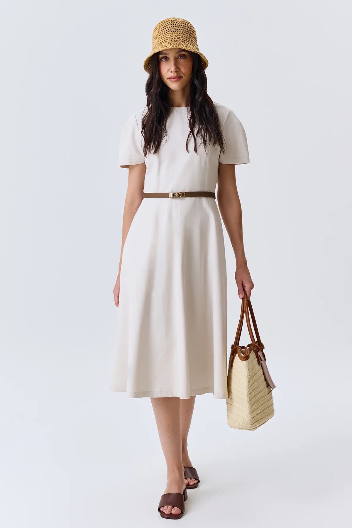 Платье из тенселя с ремнем, 50