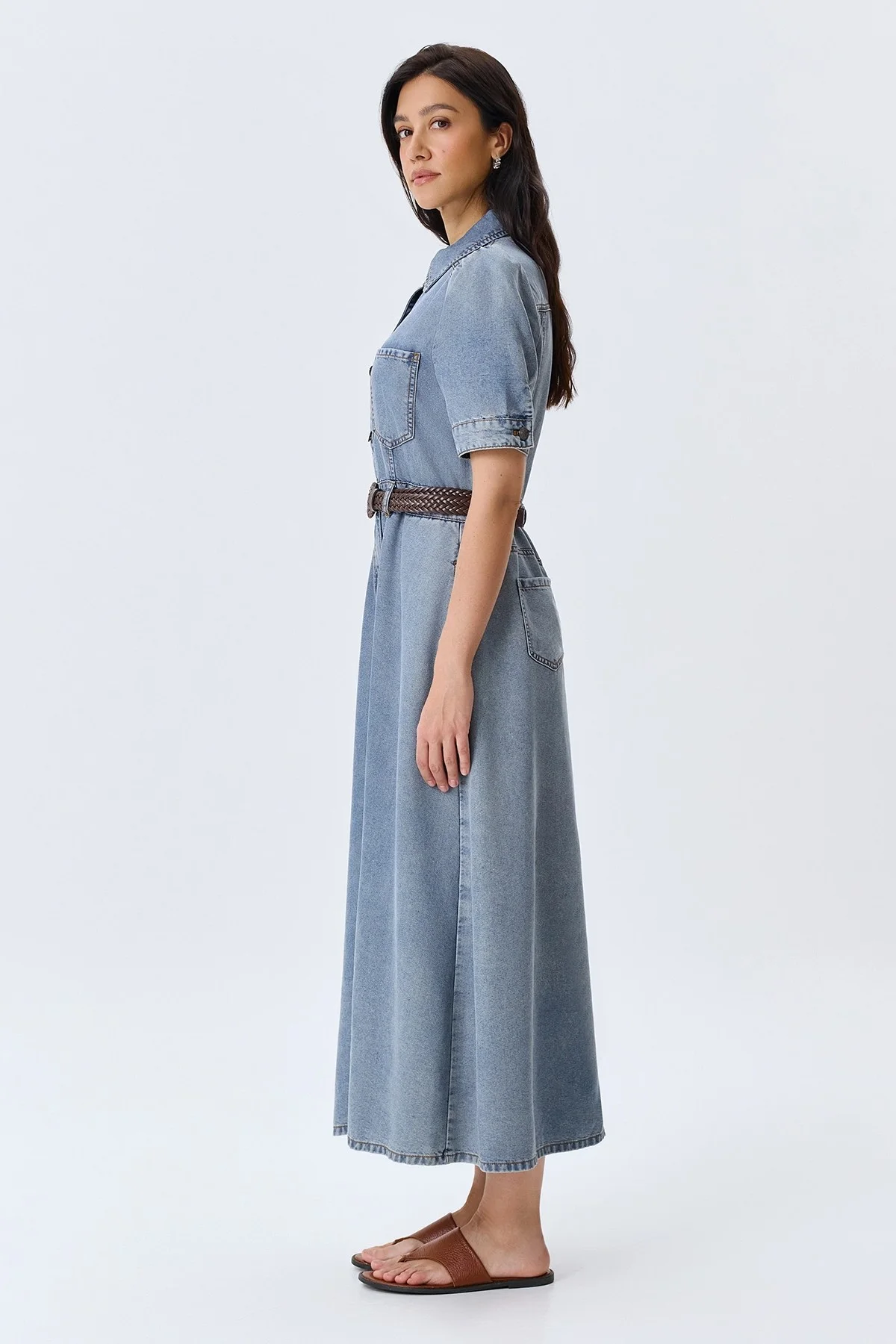 Платье-миди из денима, 44