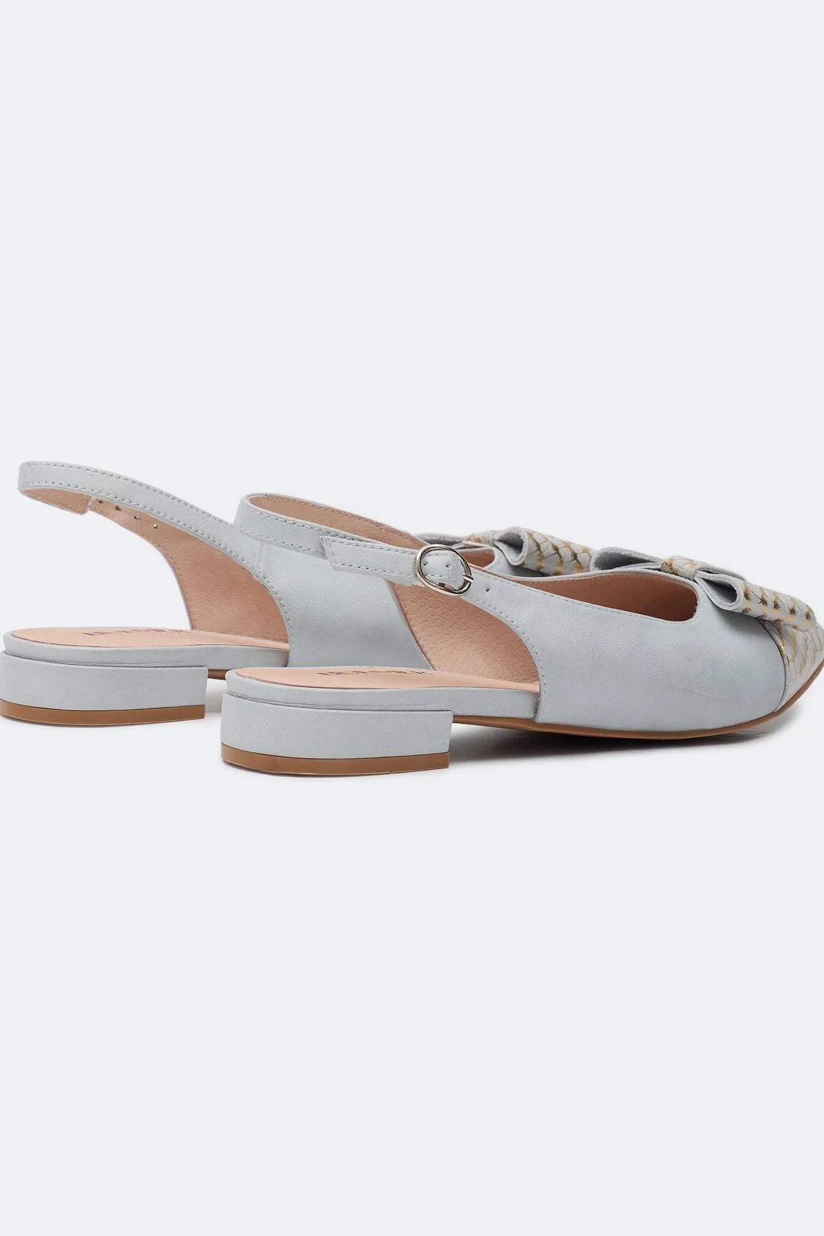 Слингбэки из натуральной кожи с акцентным бантом, 36