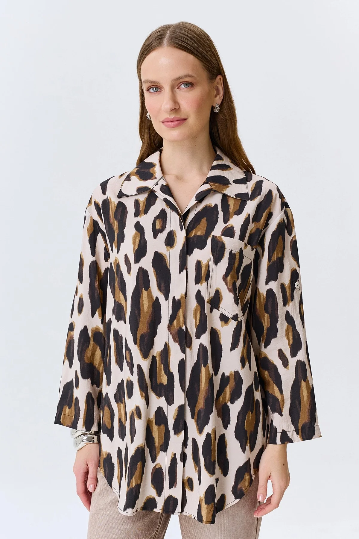 Прямые брюки из смесовой вискозы, 36