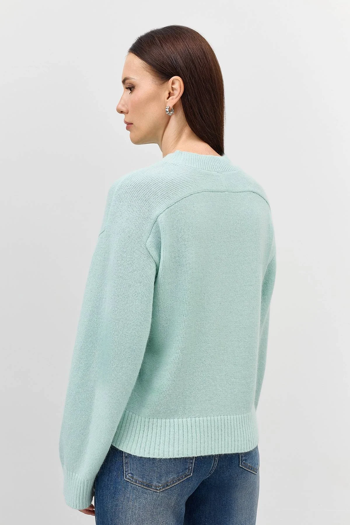 Лимитированная серия пушистый джемпер с ангорой и ремень, 50