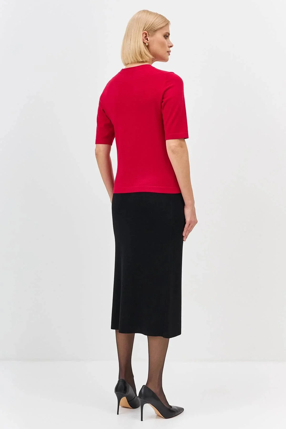 Вязаная юбка с высоким разрезом, 36