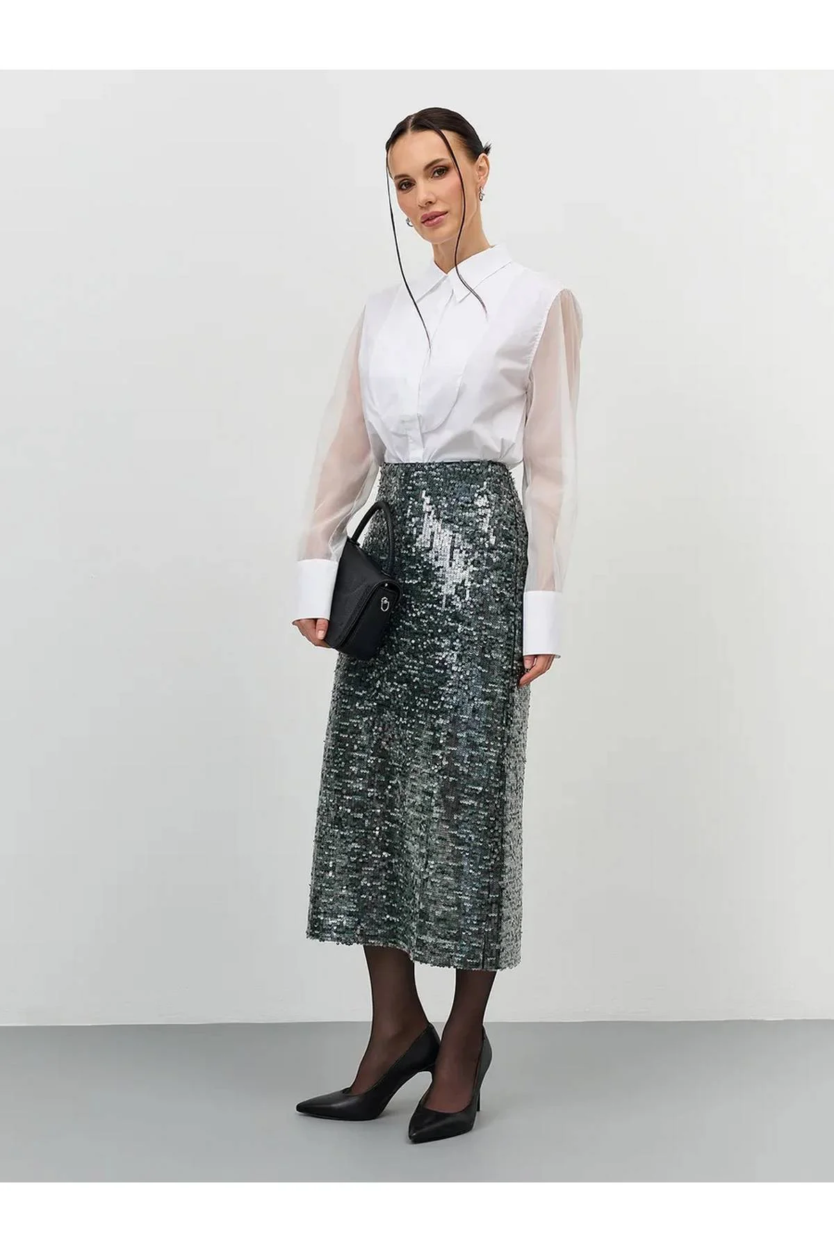 Лимитированная серия юбка с паетками и ремень, 44 Лимитированная серия юбка с паетками и ремень, 44