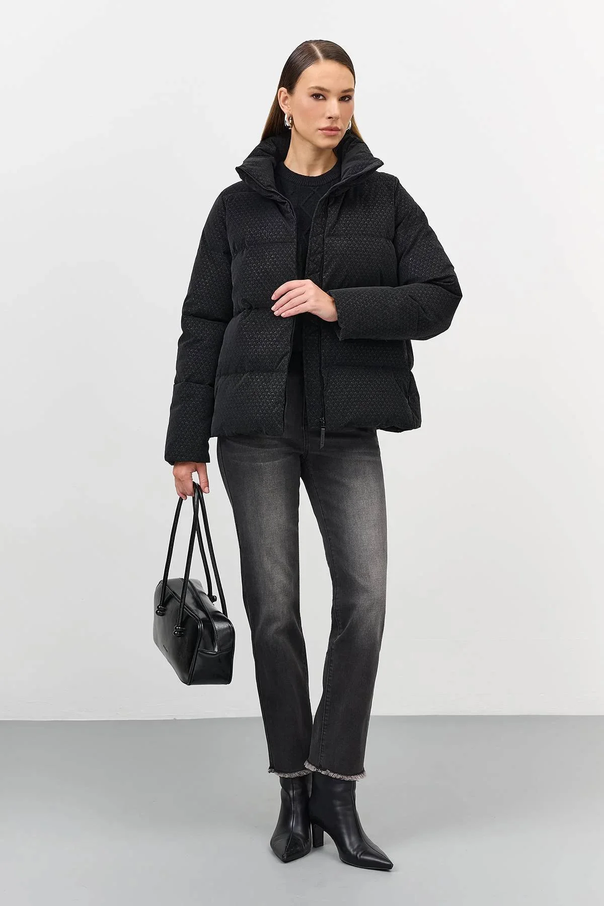 Куртка с имитацией вязаной фактуры, 52