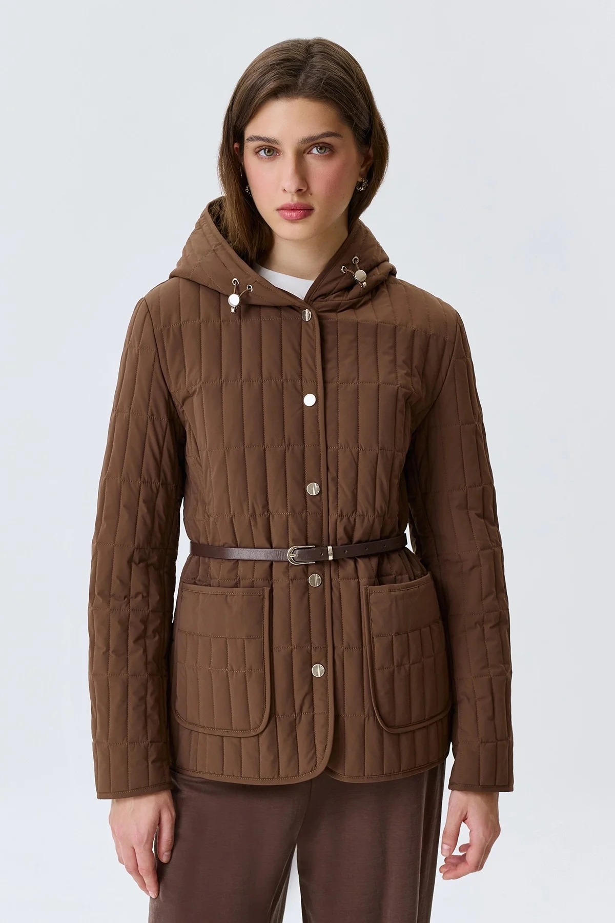 Куртка с тонким ремнем, 42