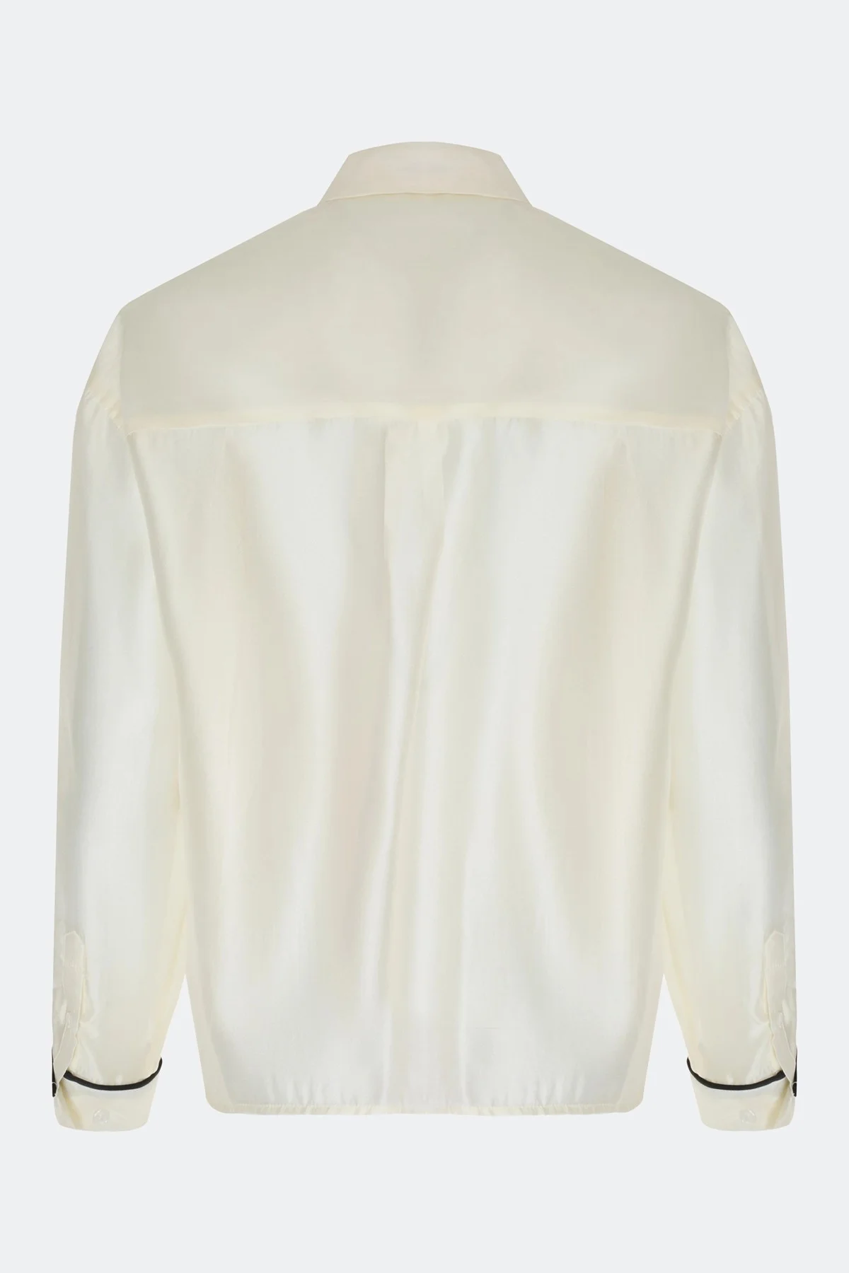 Полупрозрачная блузка с контрастными кантами, 42