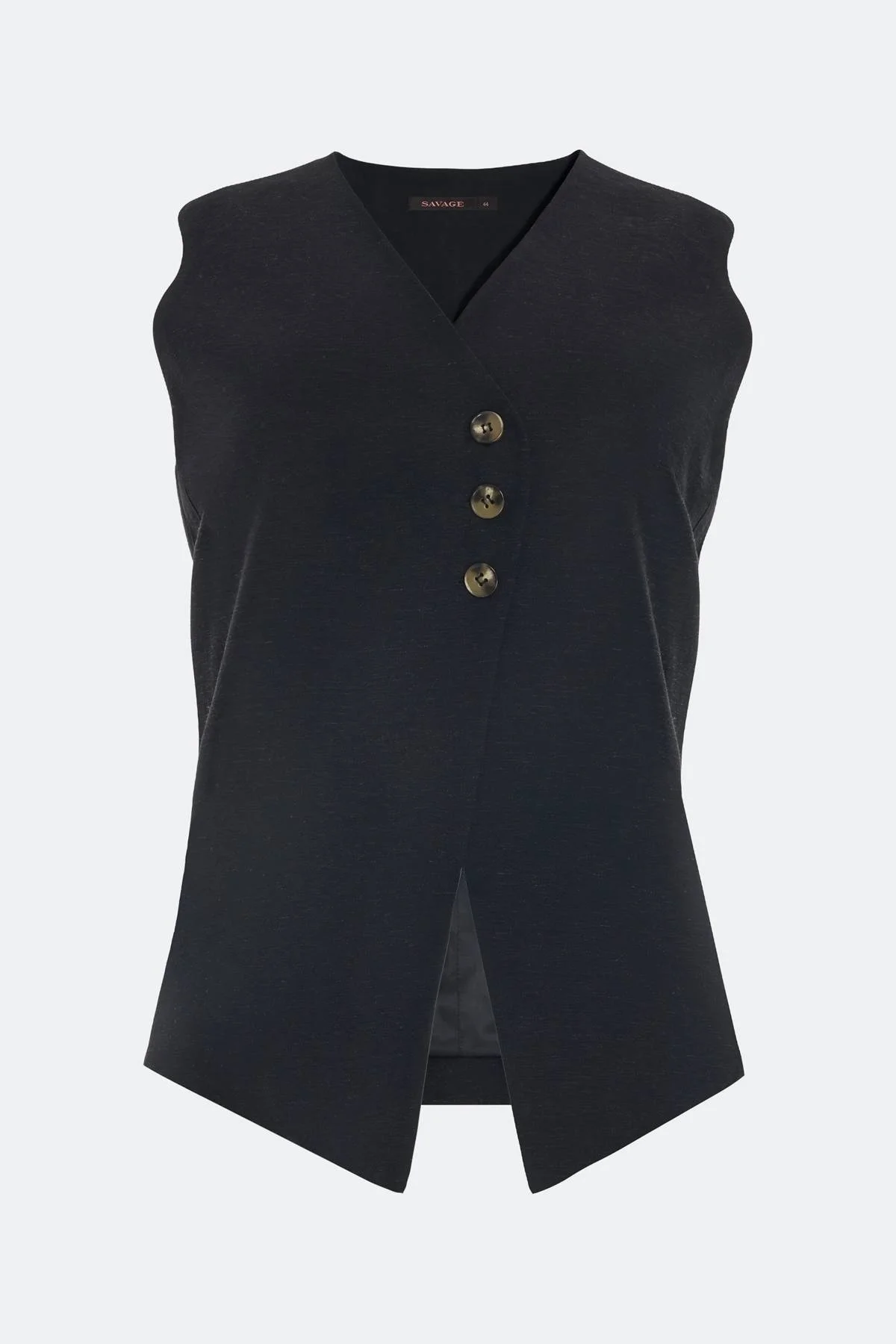 Удлиненный жилет с асимметричной застежкой, 48