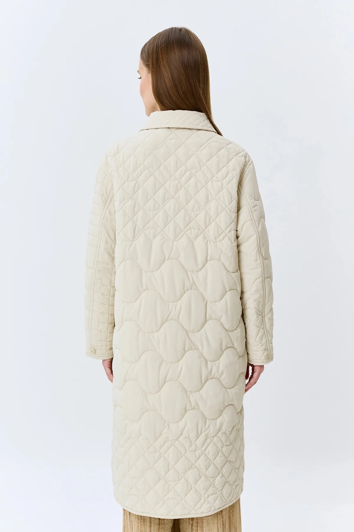 Двустороннее пальто с абстрактной стежкой, 48