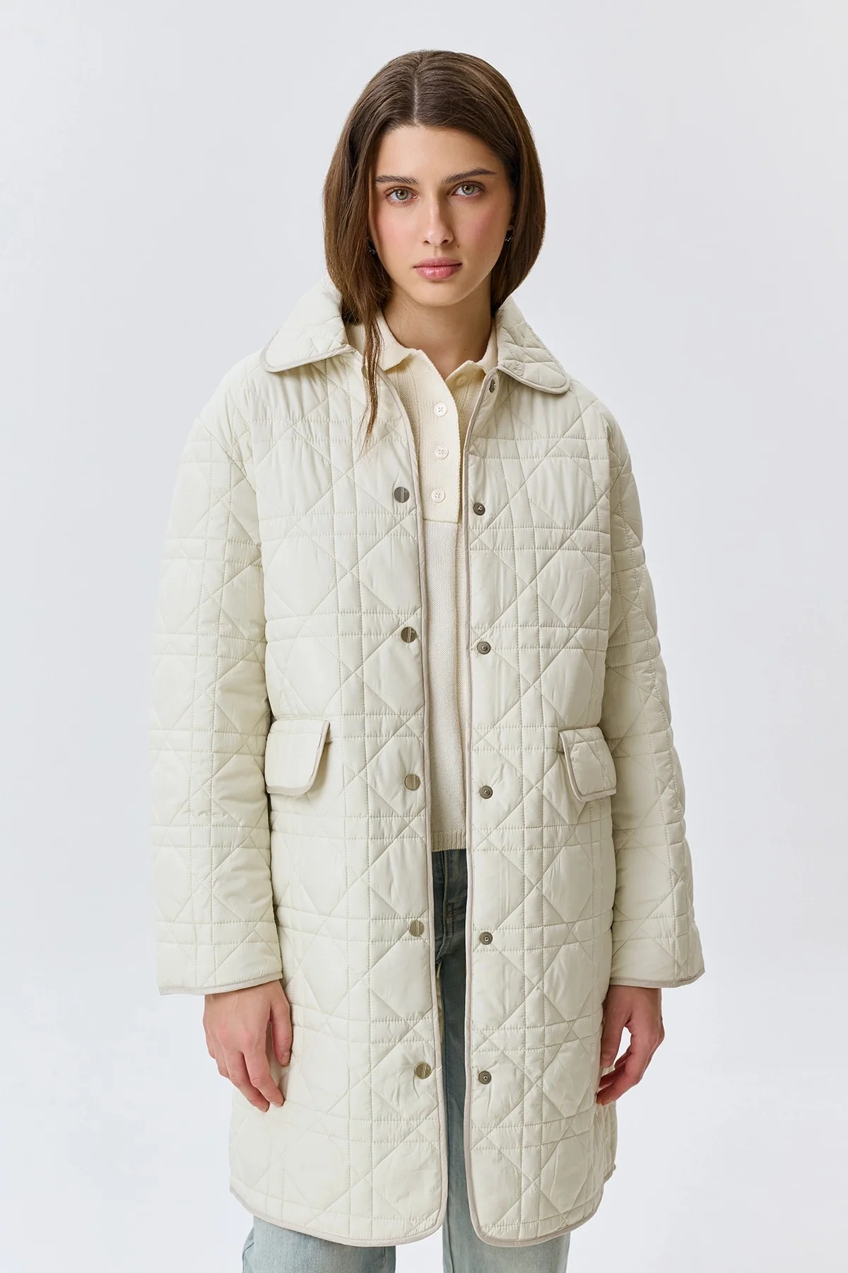 Укороченное стеганое пальто , 42