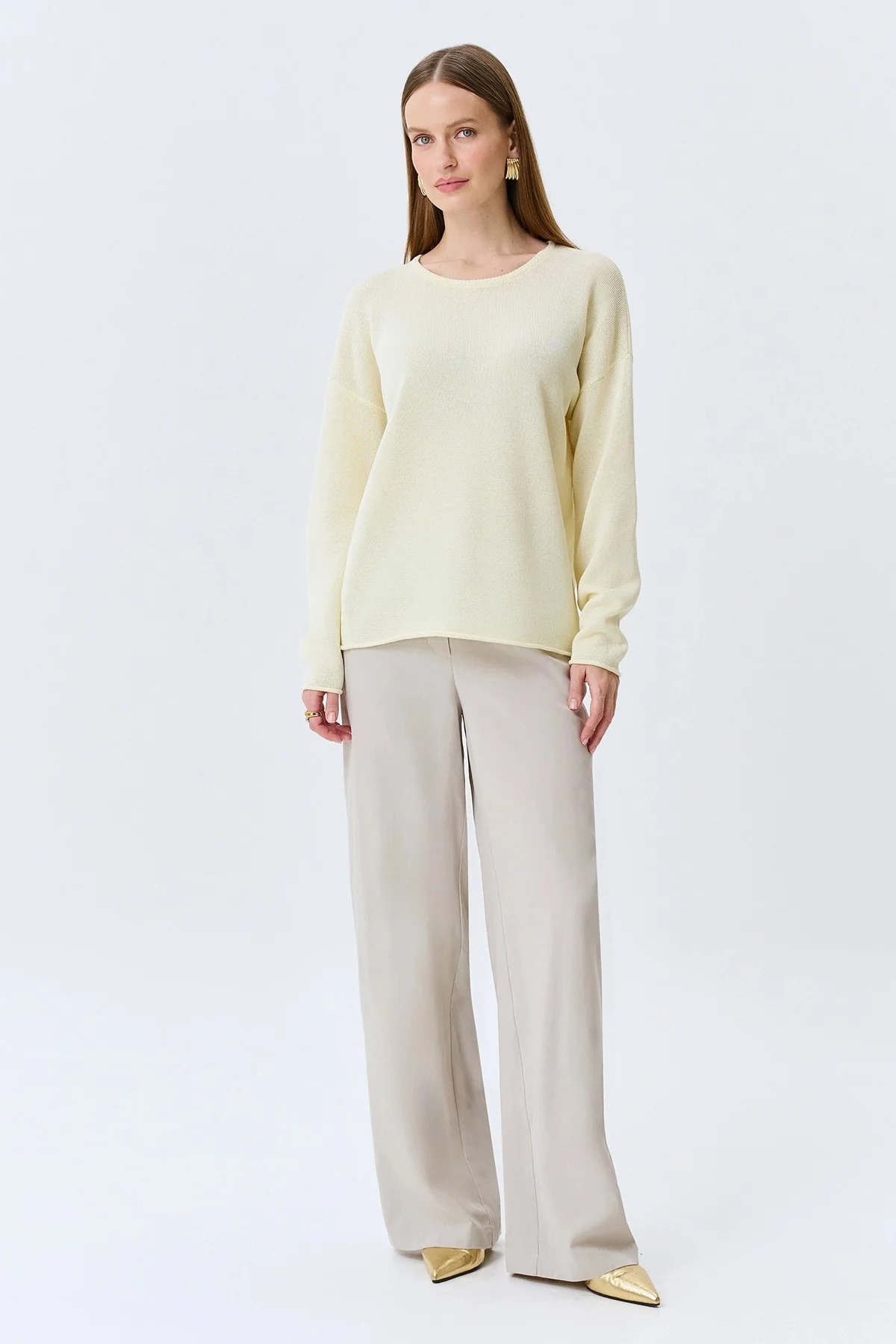 Яркий вязаный джемпер, 42