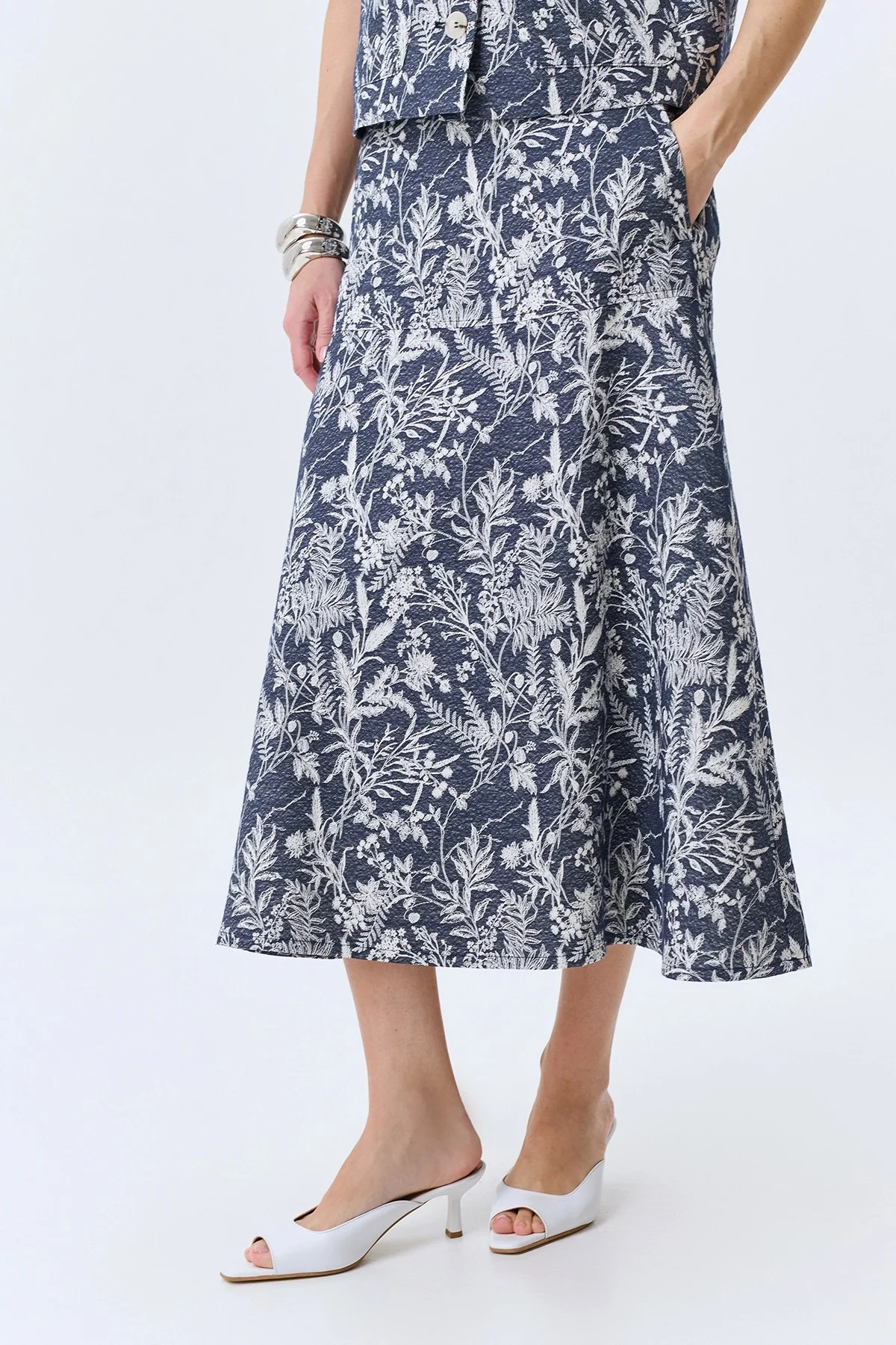 Юбка из жаккардового денима, 46