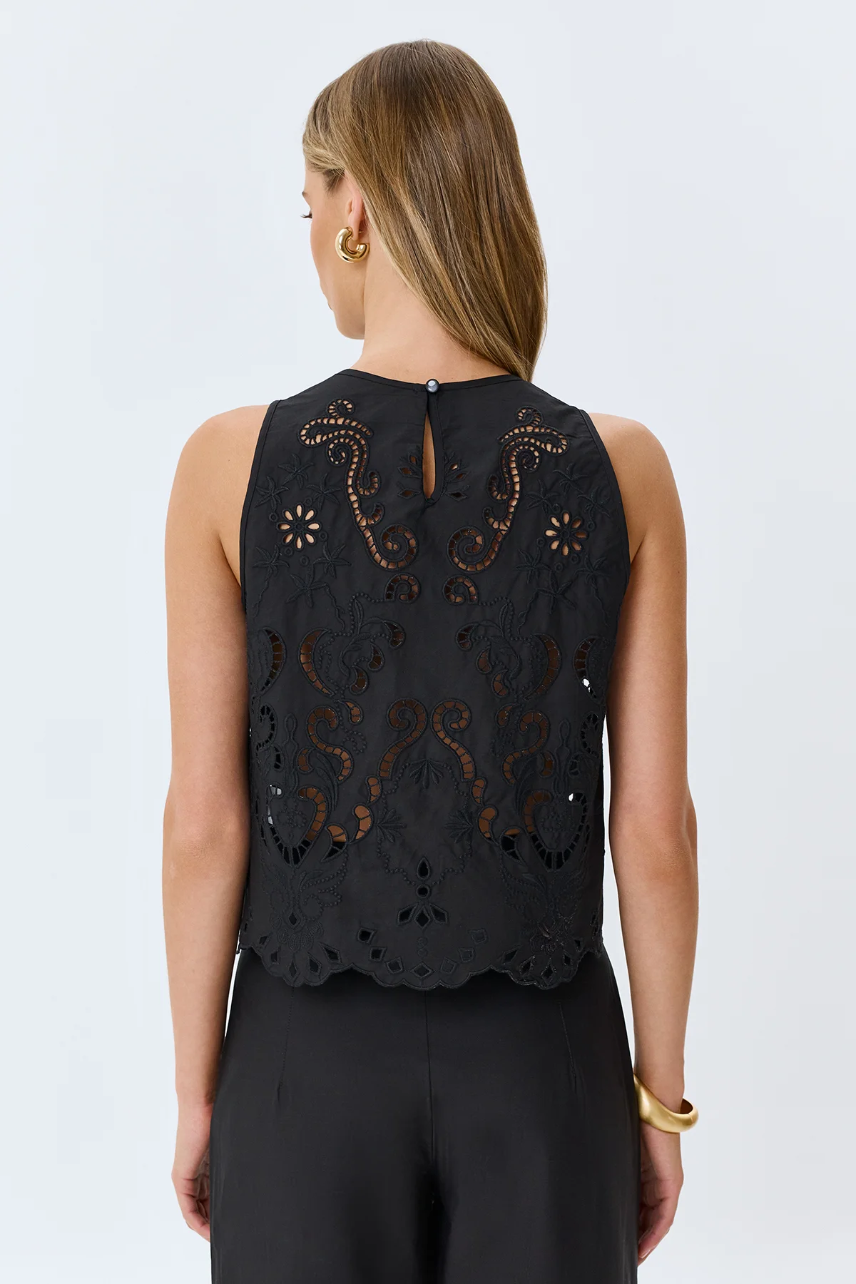 Топ вечерний ажурный с вышивкой летний, 42