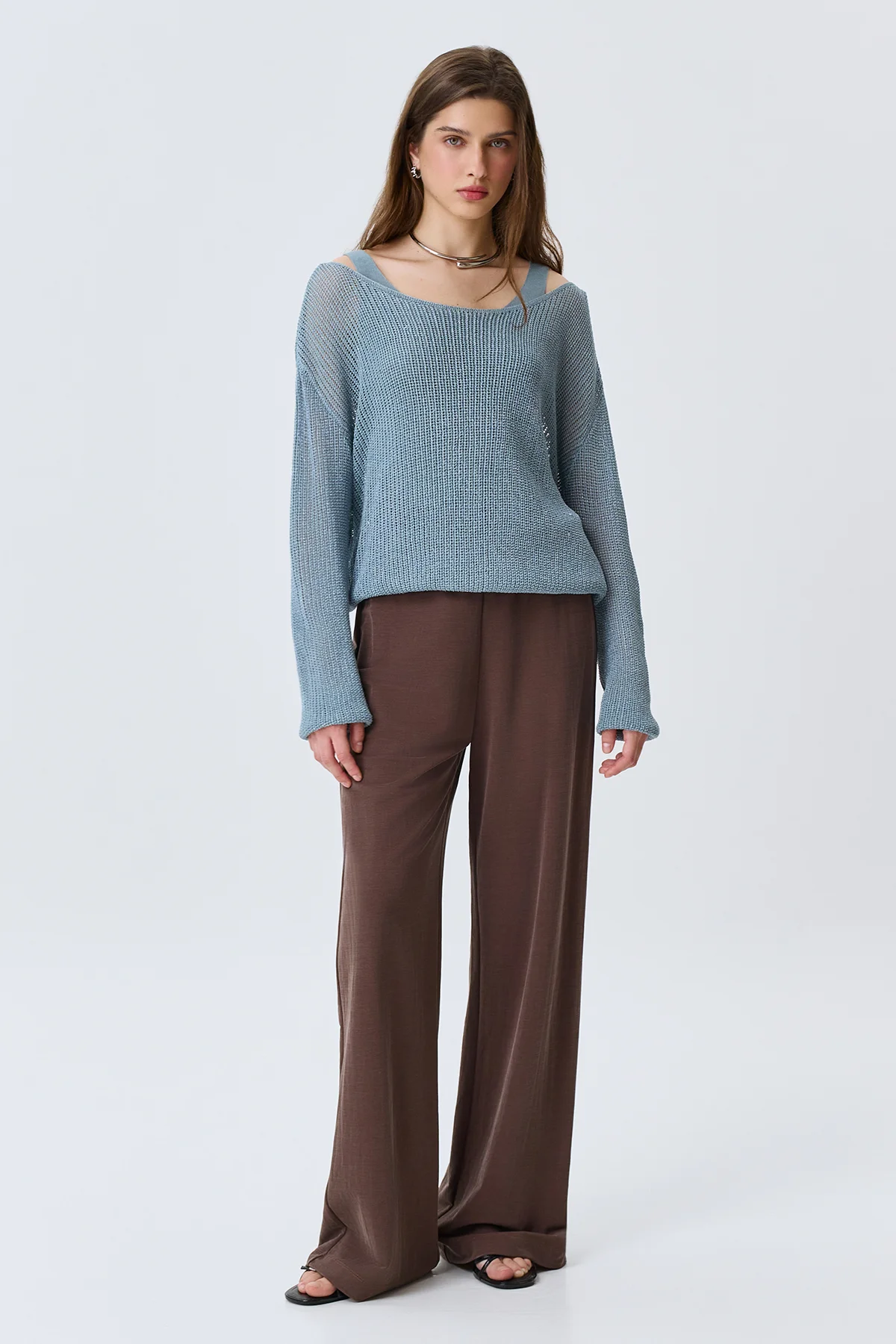 Прямые брюки из мягкого модала, 48