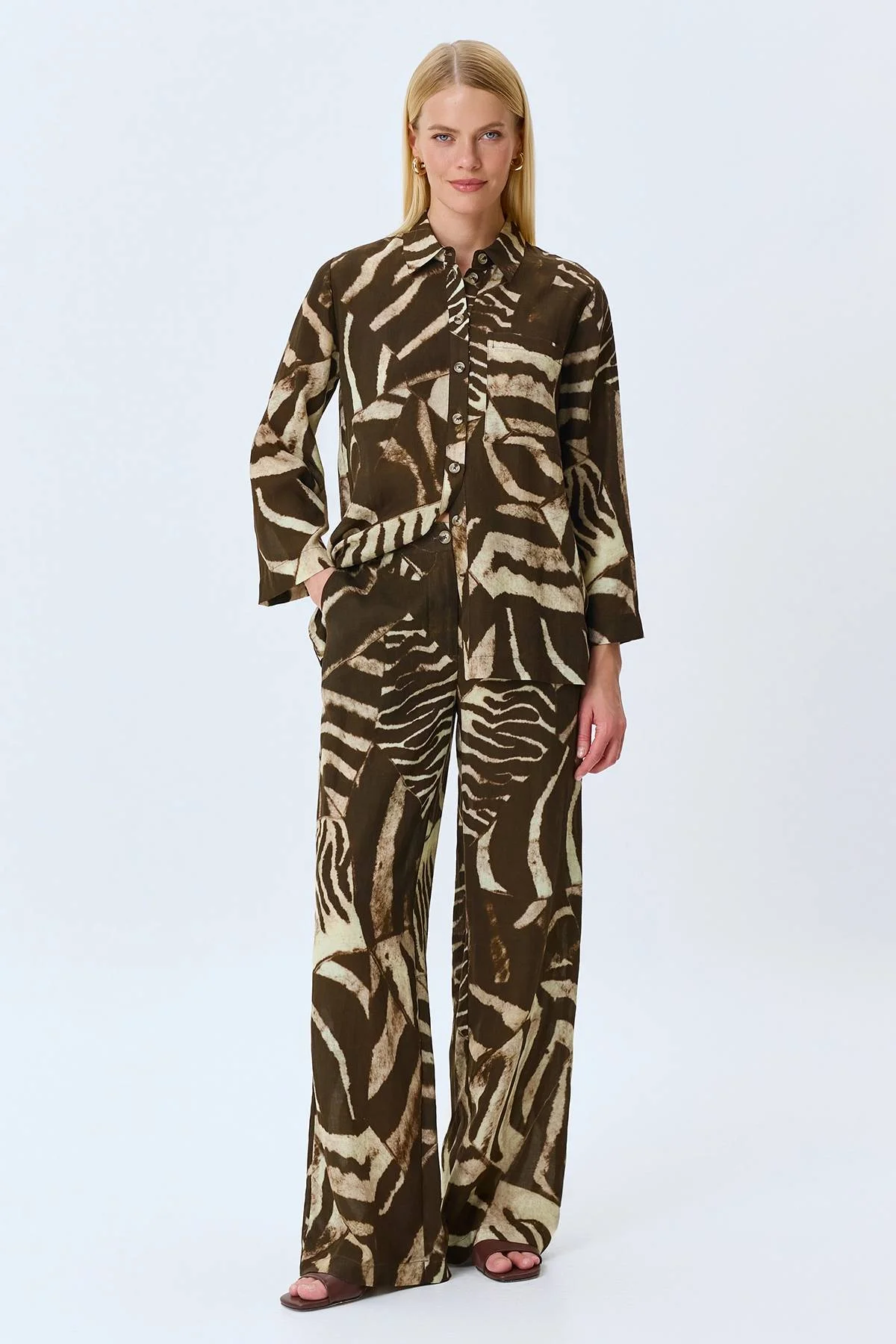 Брюки из тенселя в стиле "Сафари", 40