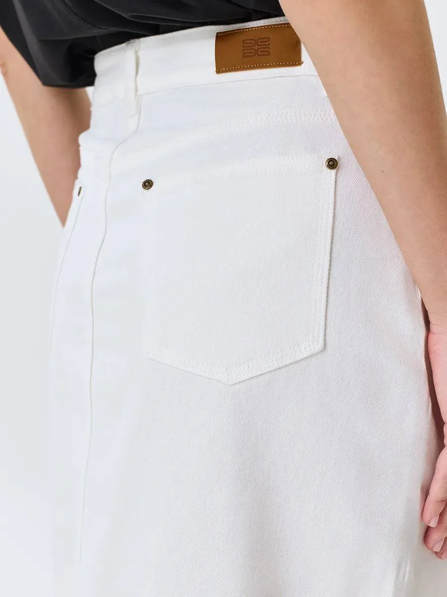 Юбка джинсовая миди летняя с разрезом, 36