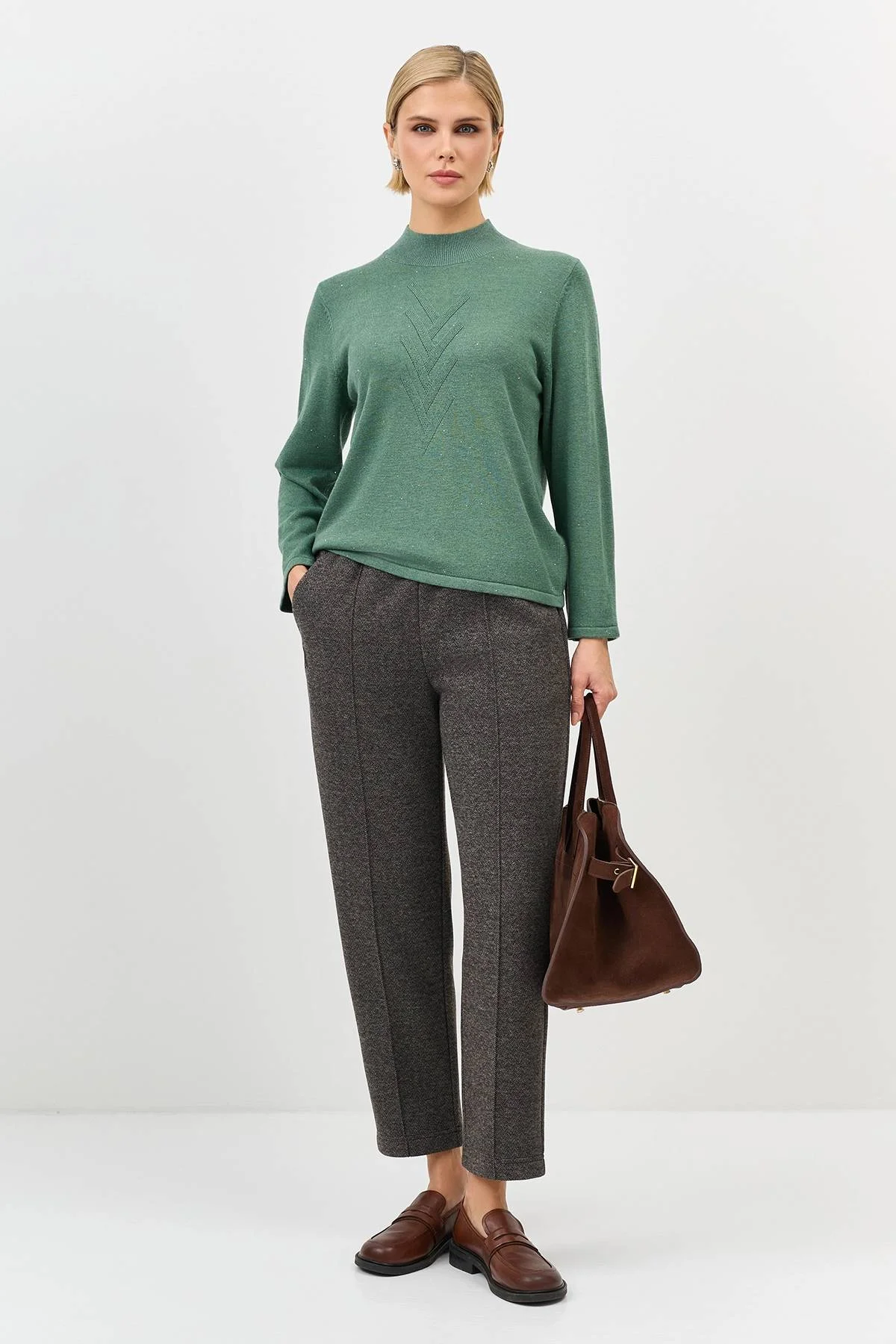 Лимитрированная серия джемпер с мерцающими пайетками и ремень, 40