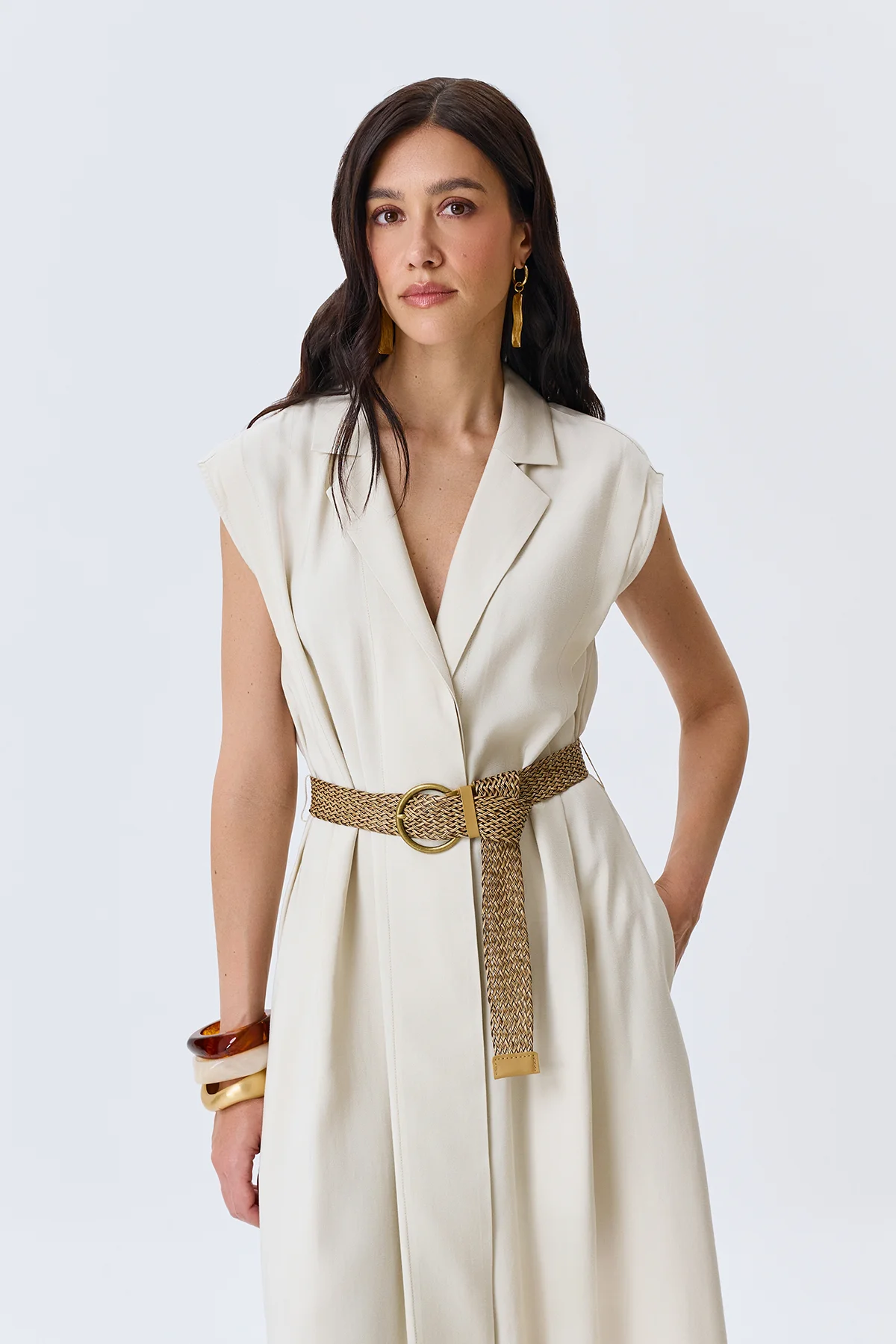 Платье-миди с акцентным поясом, 52