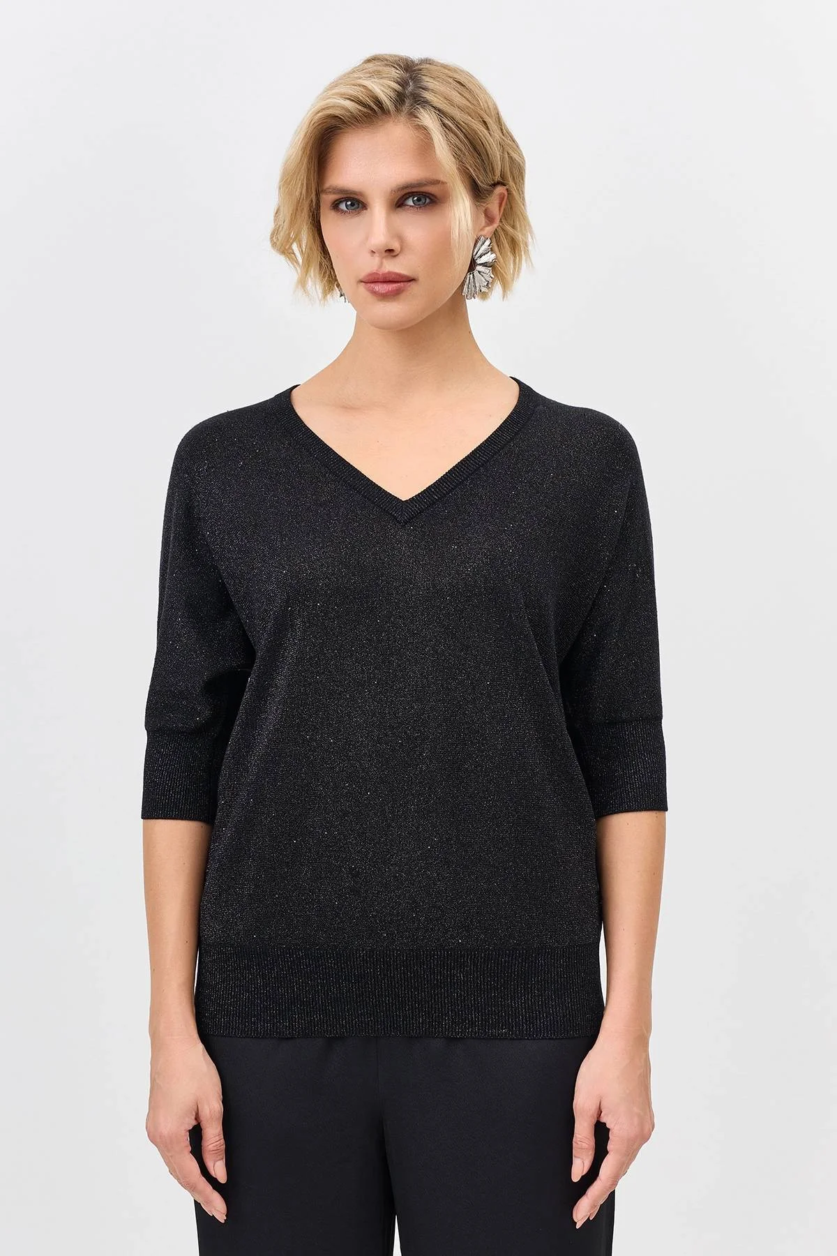 Лимитированная серия мерцающий джемпер с шелком и ремень, 44