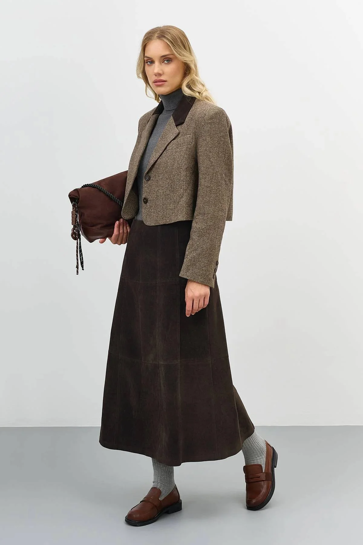 Укороченный жакет из твида