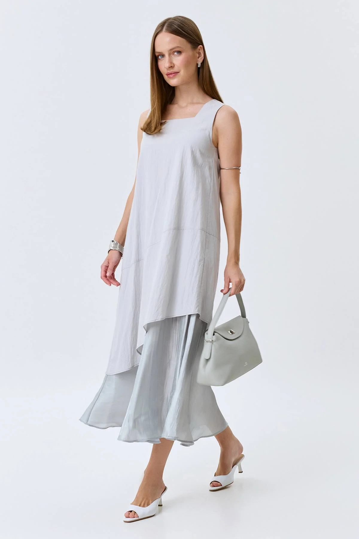 Сарафан с шиммерной фактурной подкладкой, 46