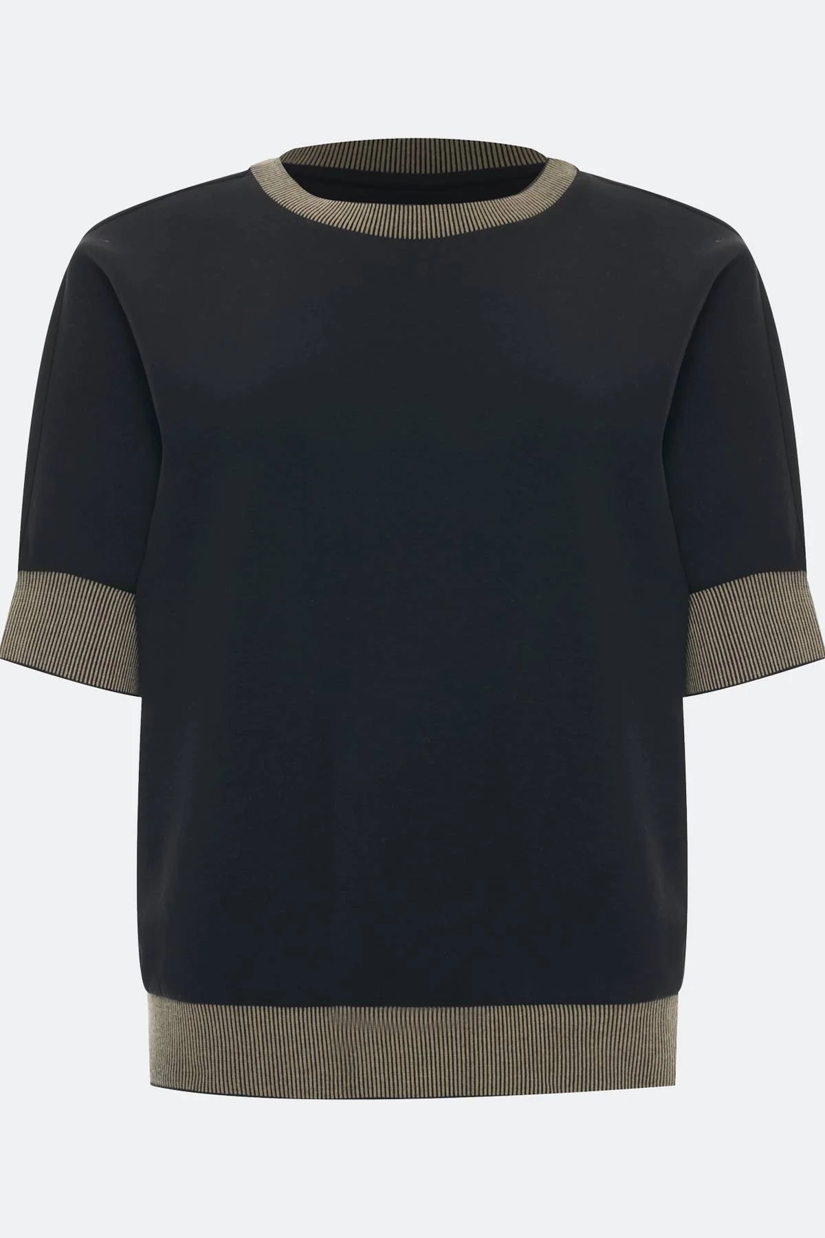 Трикотажный джемпер с контрастным рибом, 44