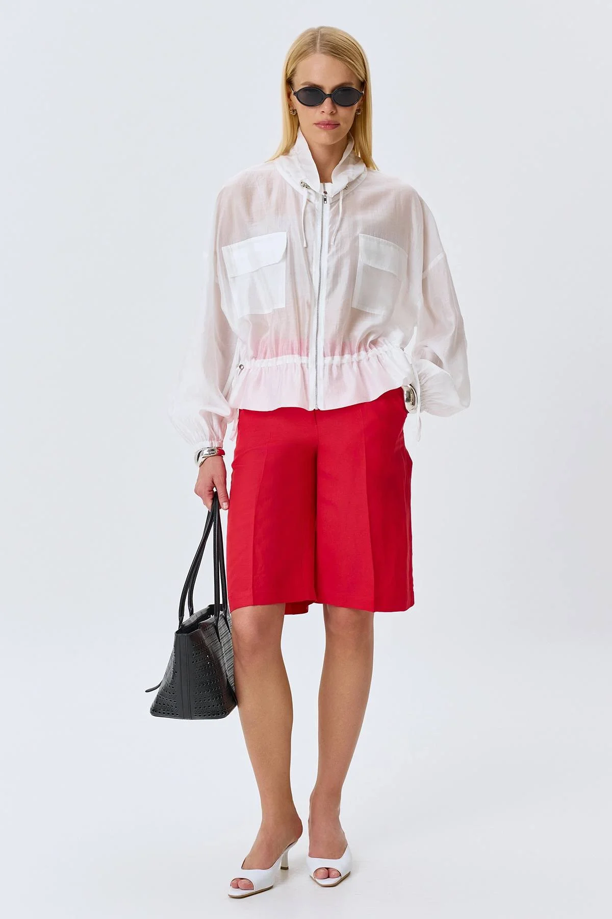 Шорты-бермуды из смесового льна, 46