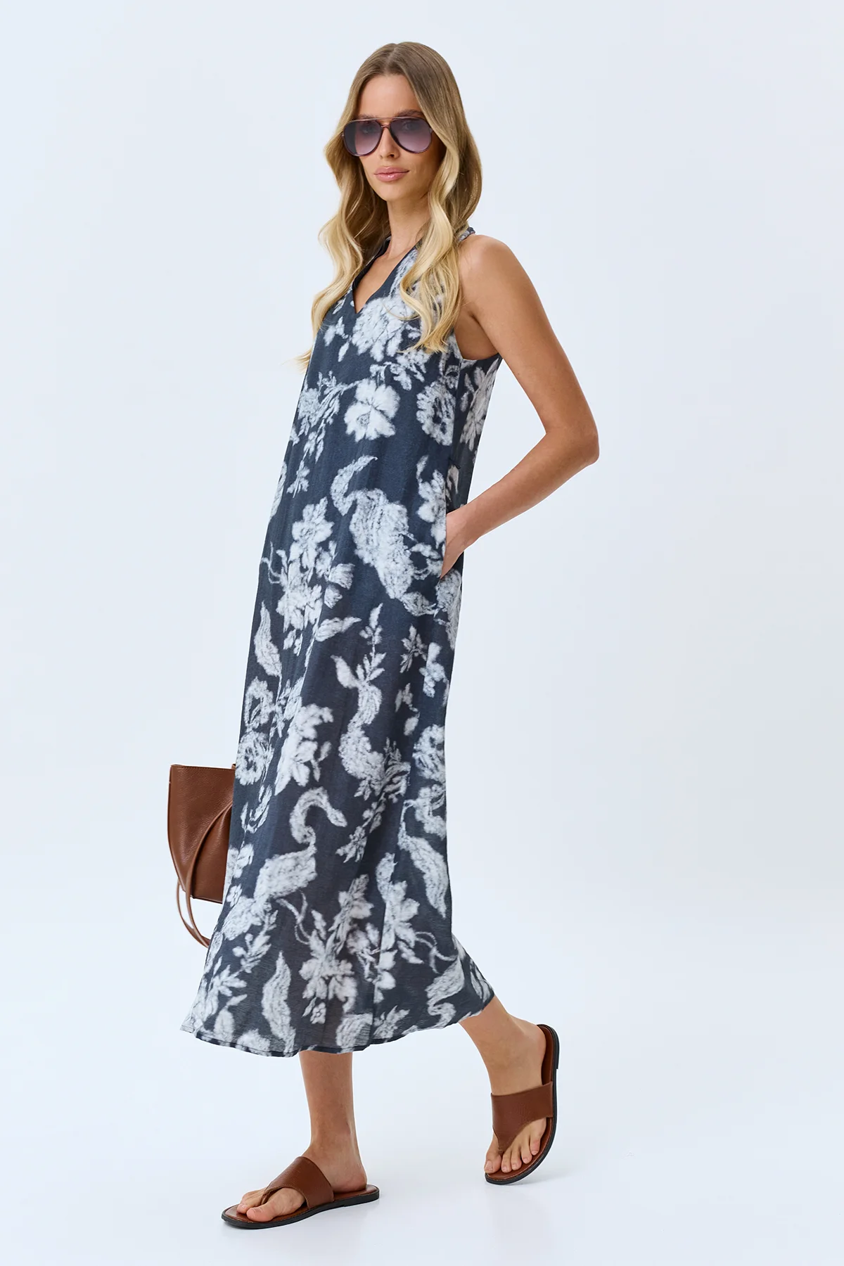 Платье из вискозы с флоральным принтом, 50