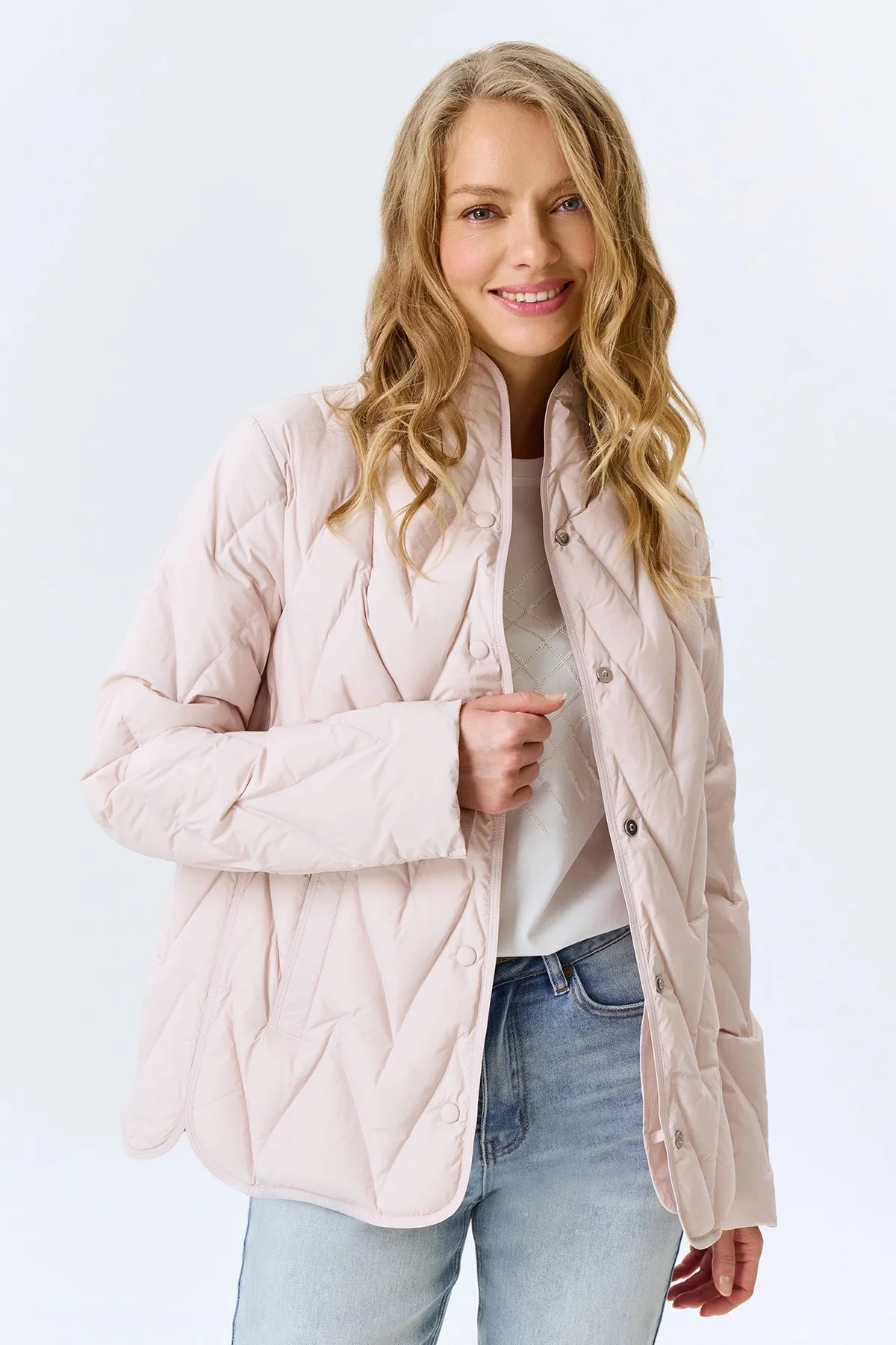 Легкая куртка с зигзагообразной стежкой, 34