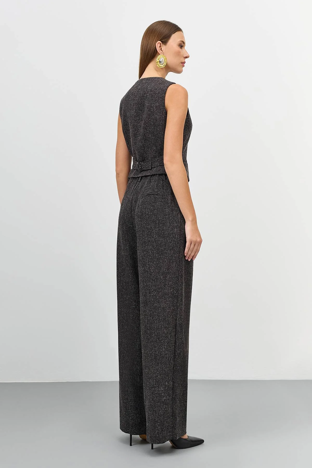 Лимитированная серия костюмный жилет из смесовой вискозы и ремень, 50