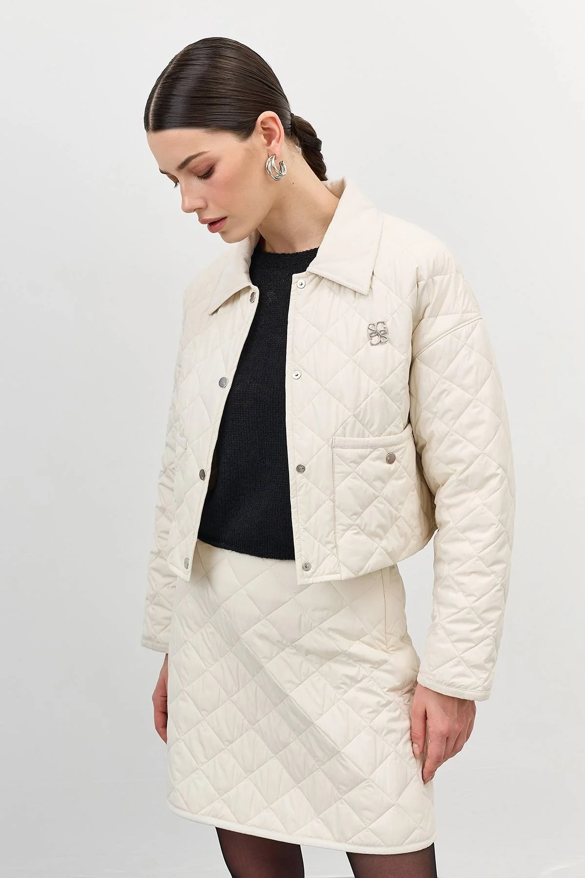 Стеганая юбка-мини, 42