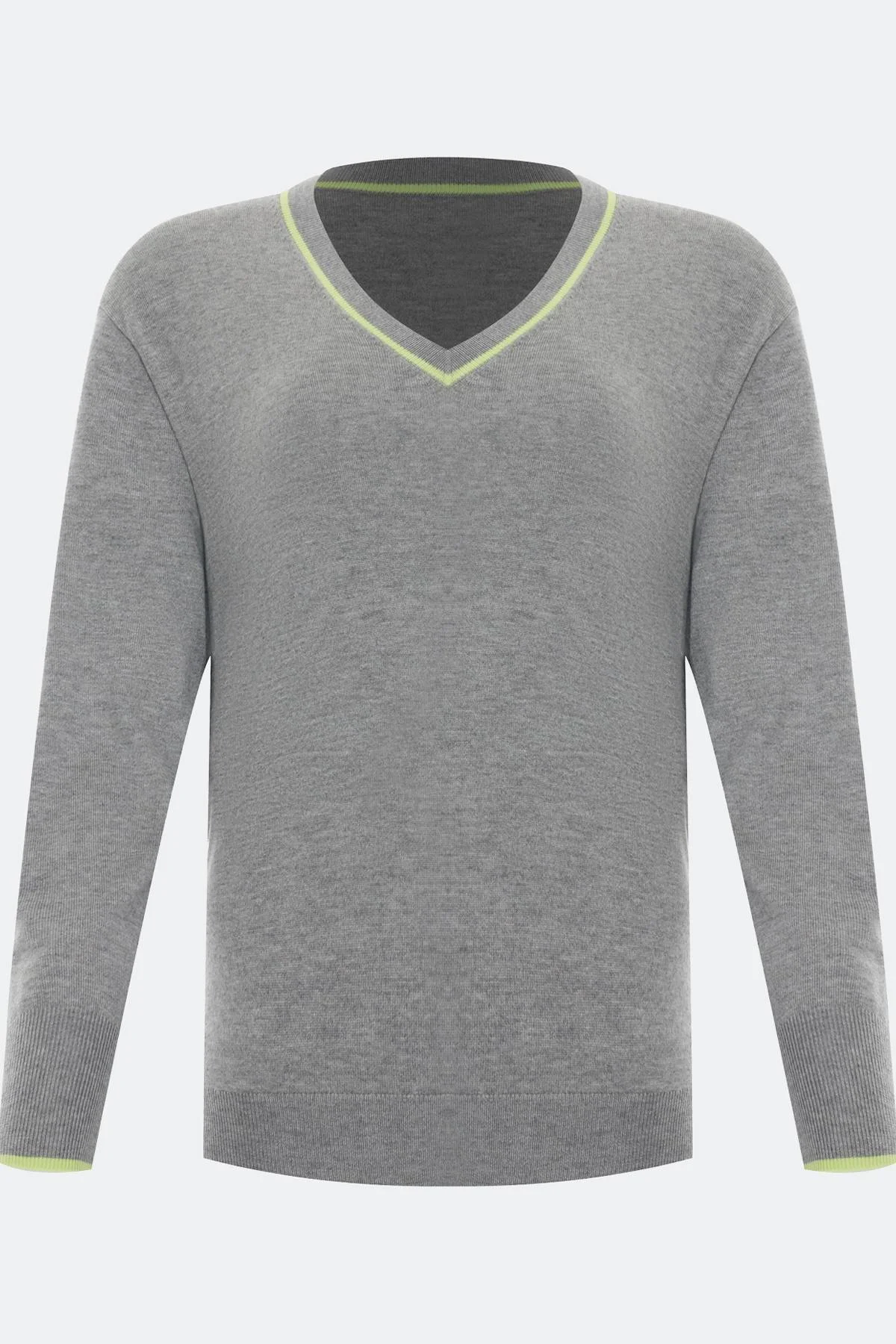 Лимитрированная серия меланжевый джемпер с ярким кантом и ремень, 44