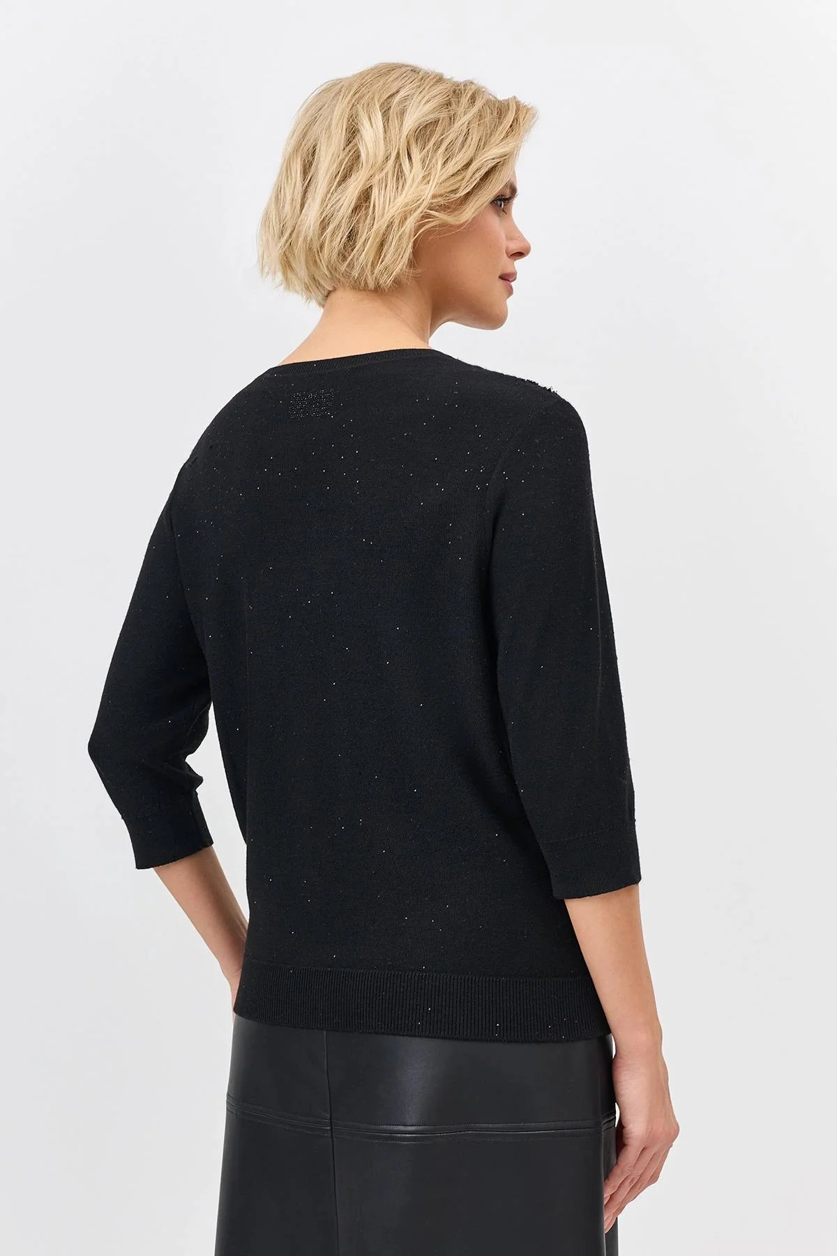 Лимитрированная серия фактурный джемпер с мерцающими пайетками и ремень, 38