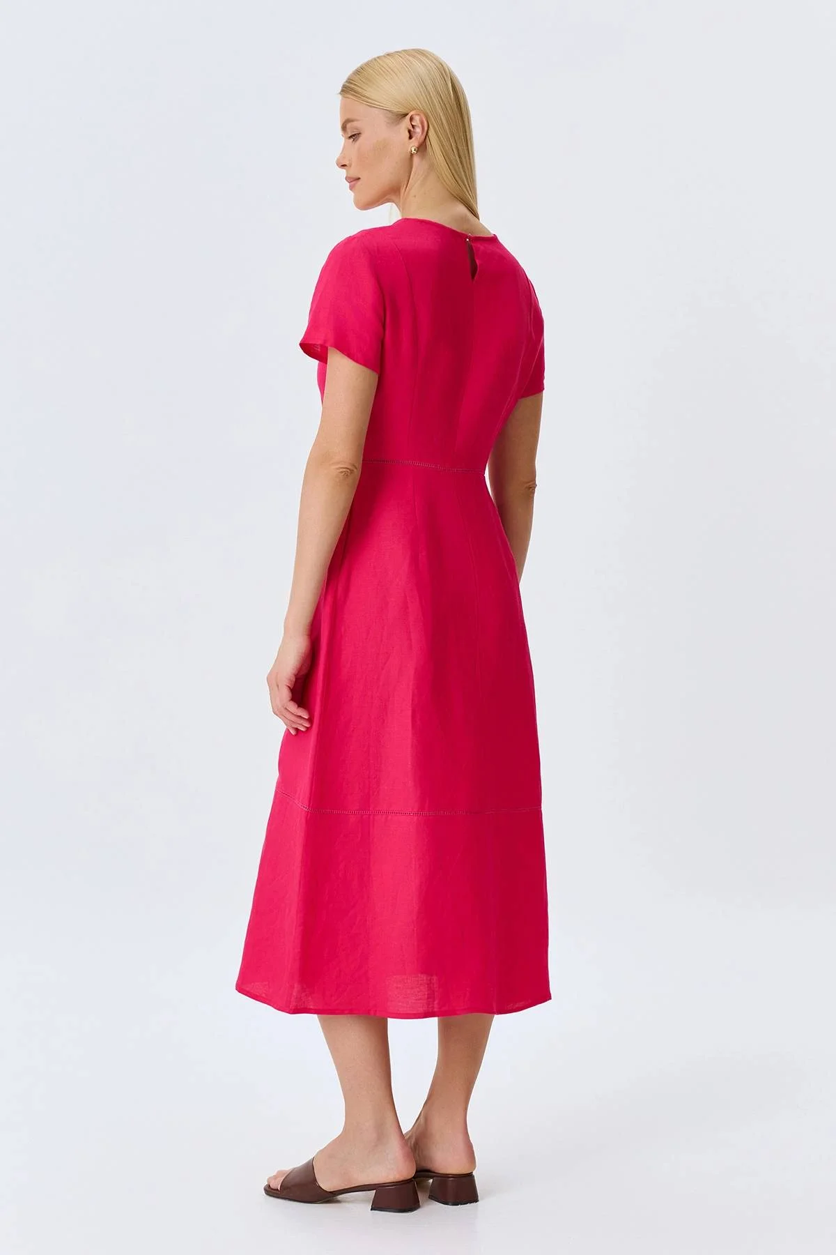 Яркое платье с кантом мережка, 40