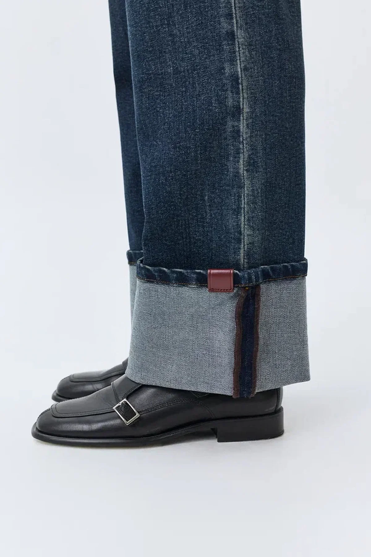 Джинсы Straight fit с широкими отворотами, 44