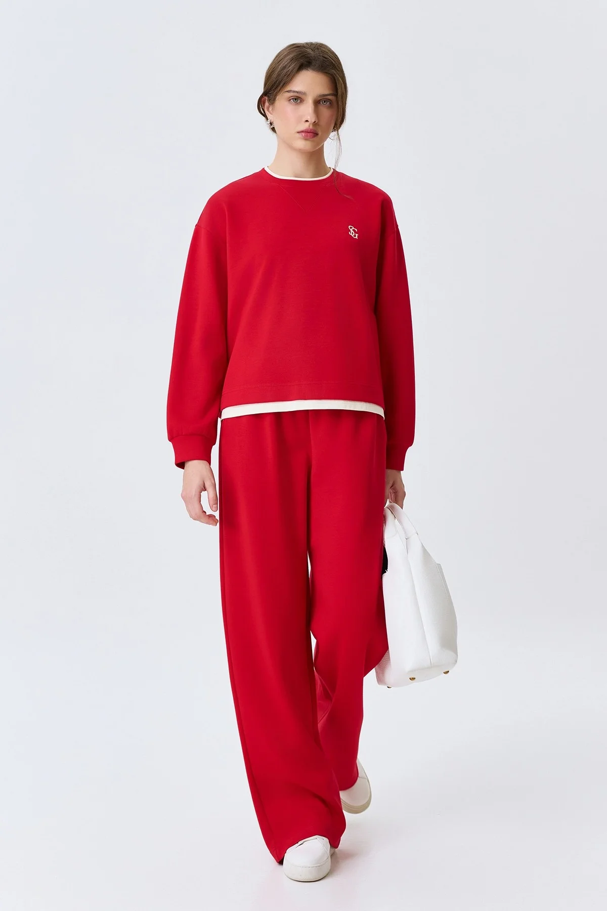 Яркие трикотажные брюки, 46