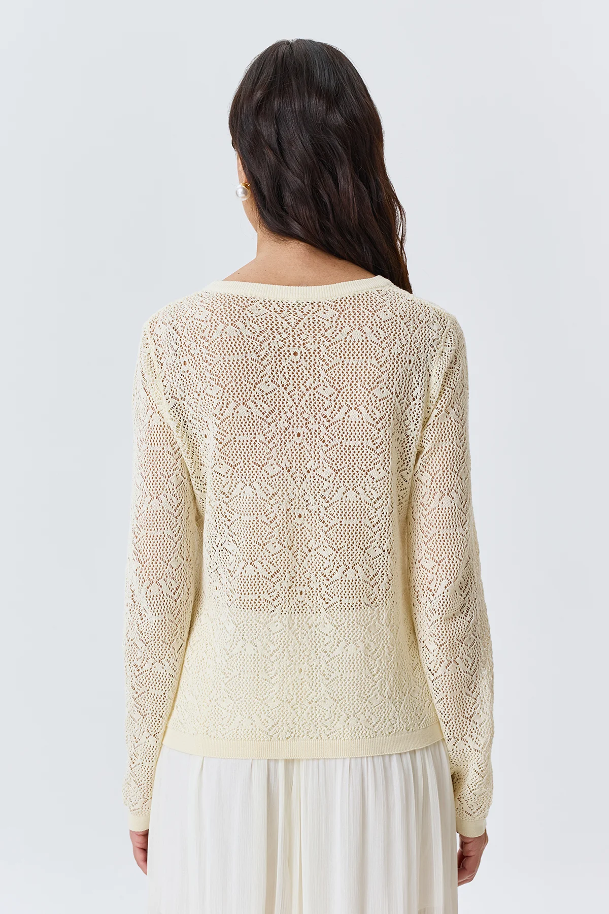 Ажурный вязаный джемпер, 46