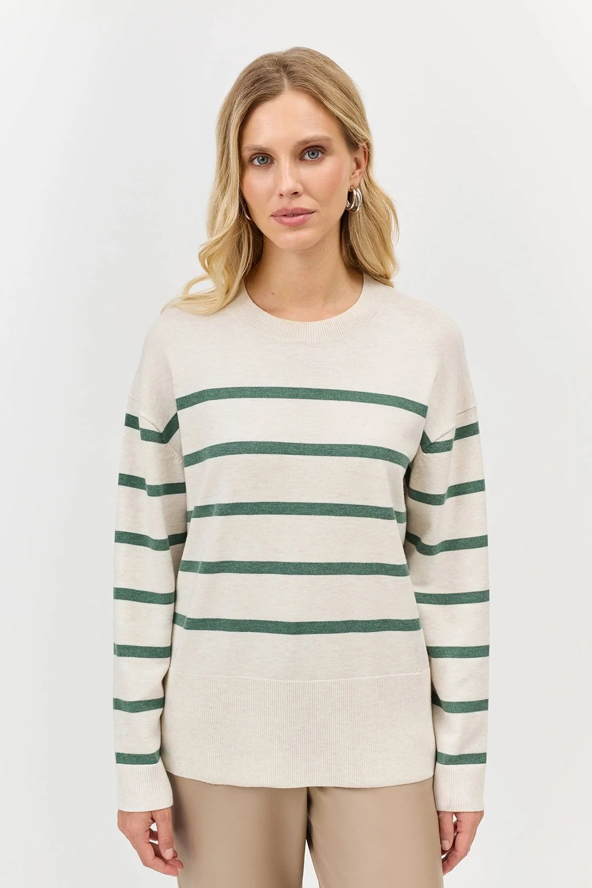 Лимитрированная серия джемпер в полоску и ремень, 34