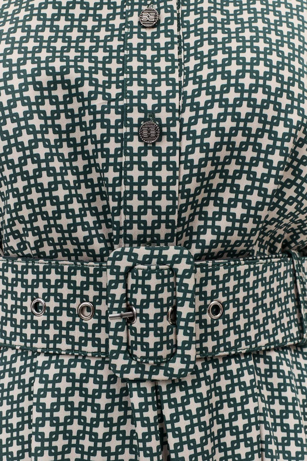 Лимитированная серия платье-рубашка с геометрическим принтом и палантином, 34