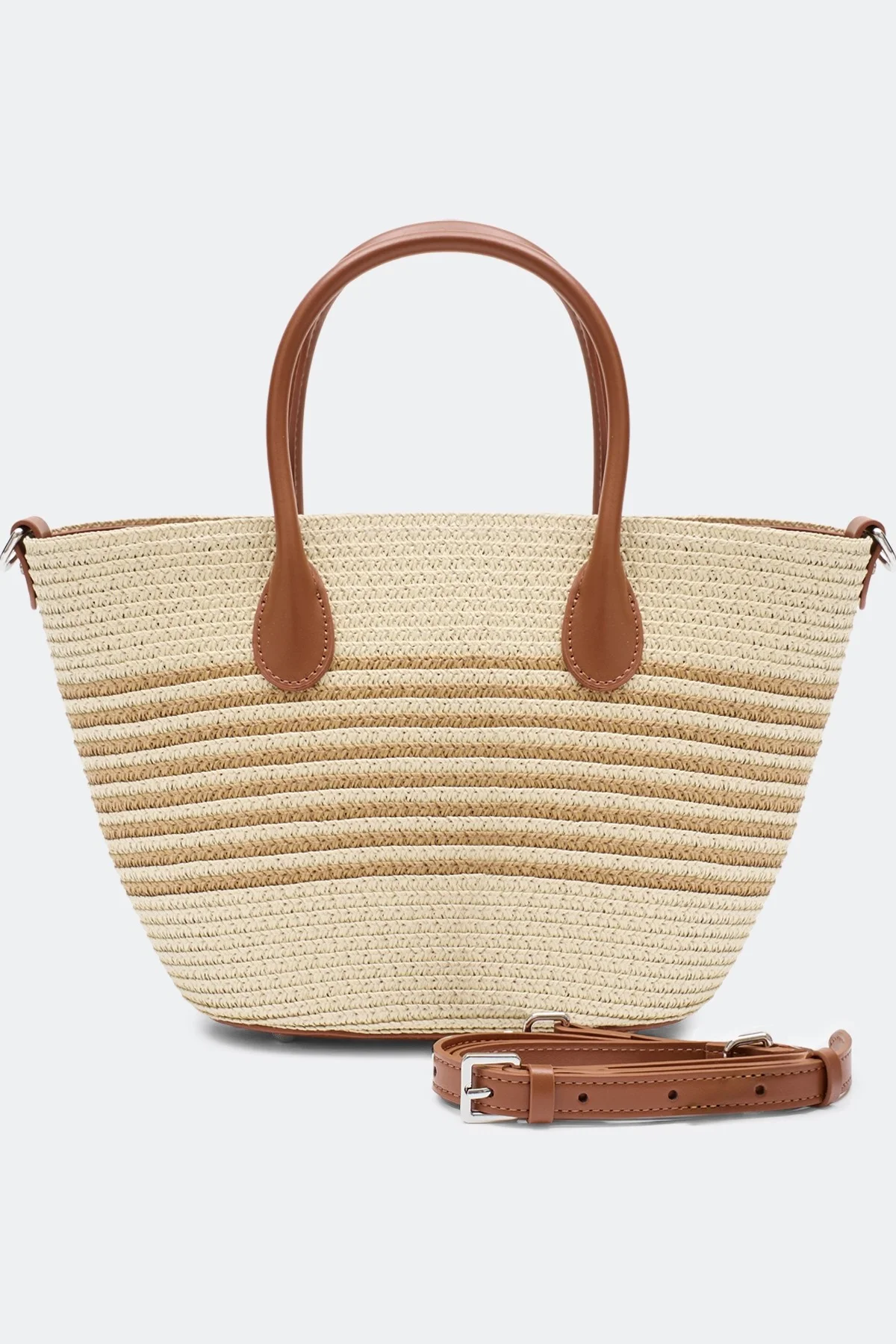 Соломенная сумка в полоску, One