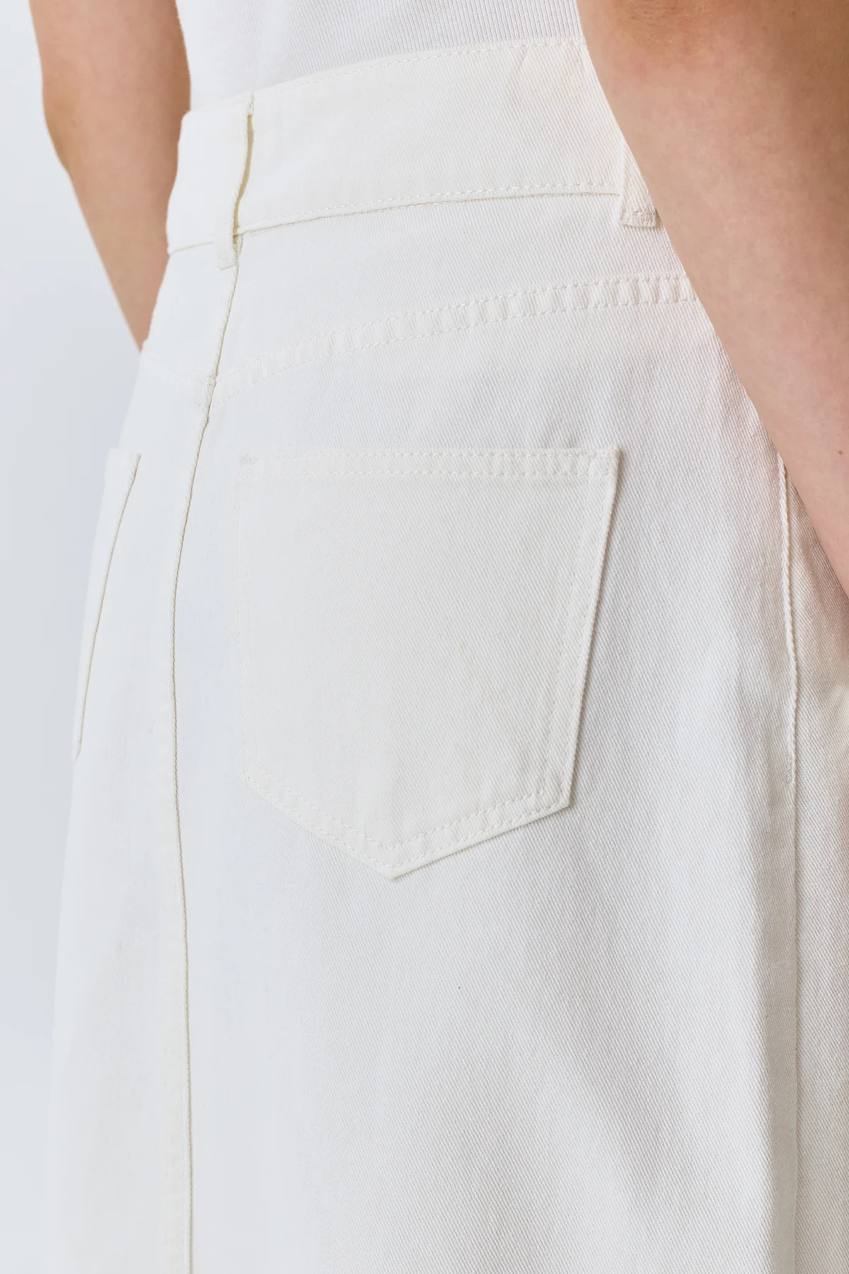 Белая джинсовая юбка из 100% хлопка, 52